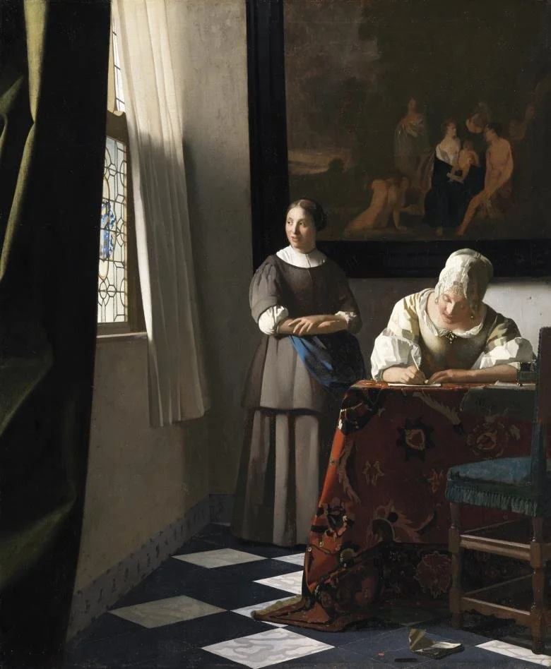 Vermeer, Woman Writing a Letter, with her Maid.jpg