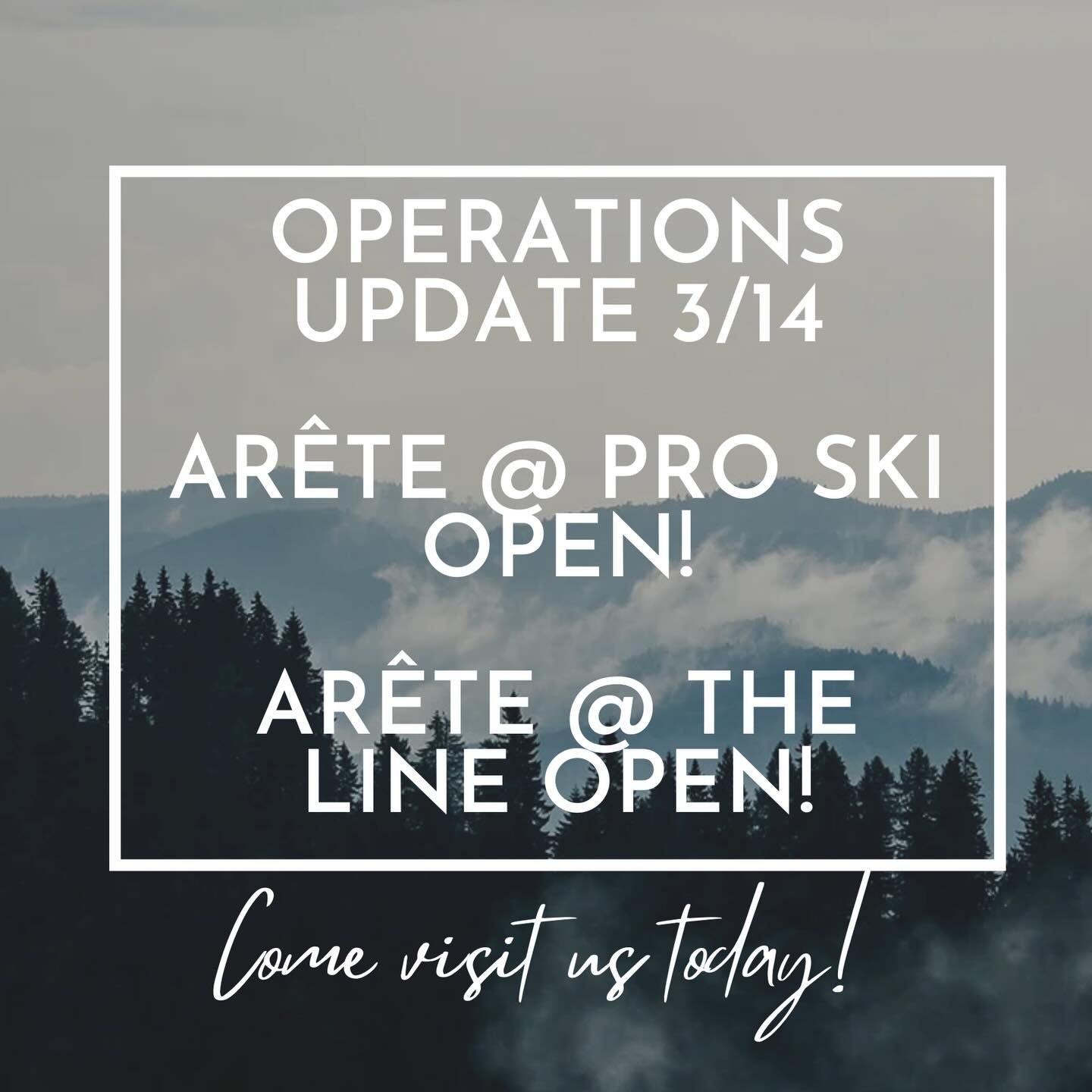 After a few crazy and challenging days, we&rsquo;re so happy to say both Ar&ecirc;te locations are open today!!

Our team braved the elements to get here early (let&rsquo;s give them some &hearts;️👏🏼), and the cases are stocked with fresh baked pas
