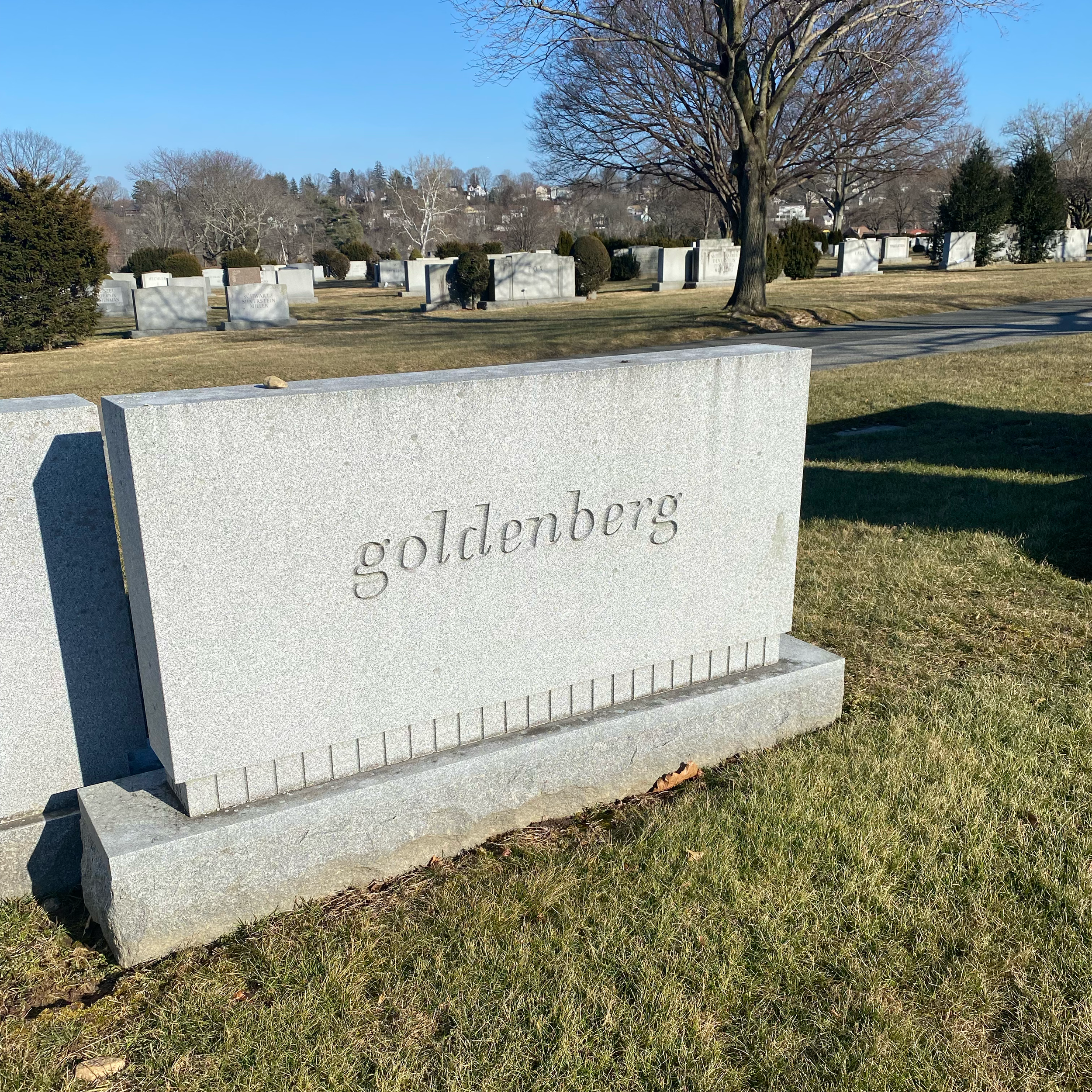 Custom upright family memorial made of granite with engraved text.