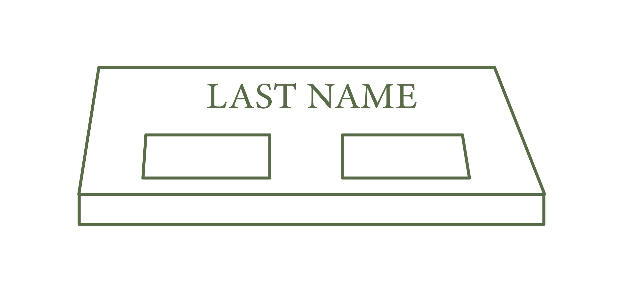 Illustration example of a flat monument memorial design.