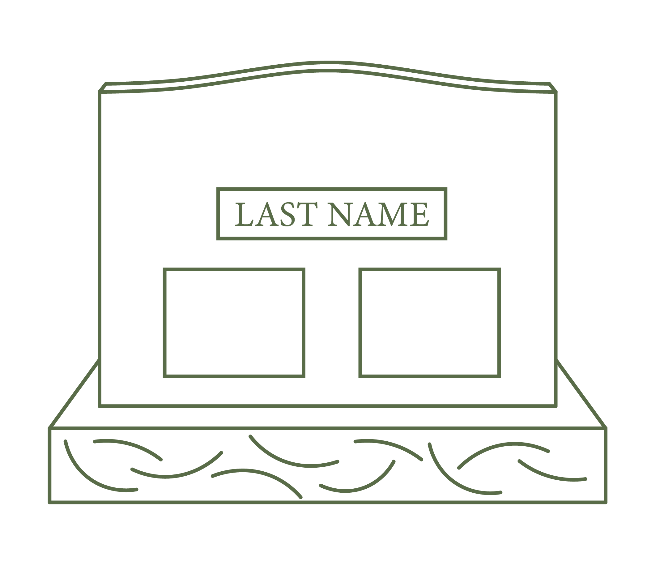 Illustration example of an upright double monument memorial design.
