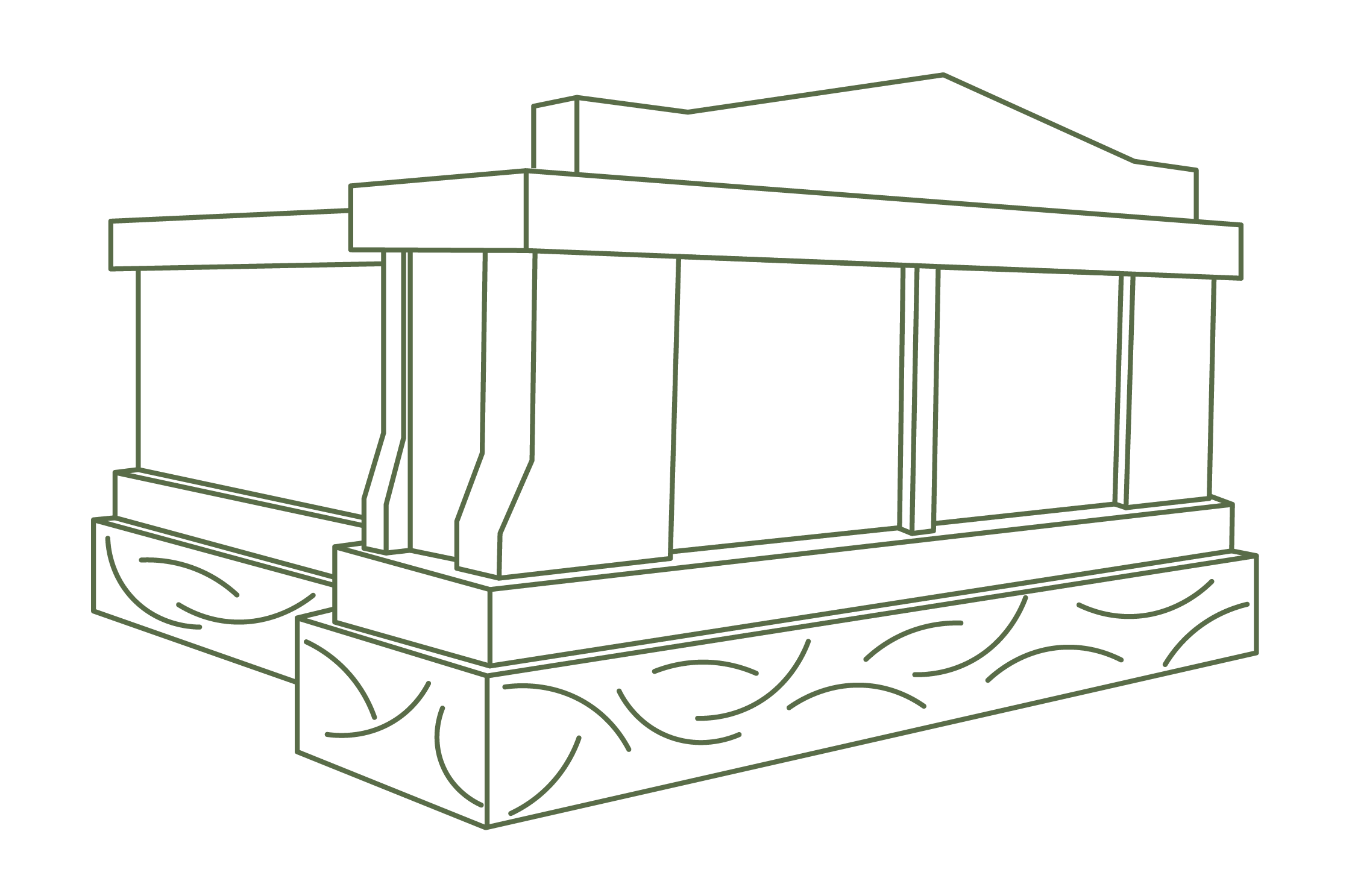 Illustration example of a mausoleum monument memorial design.