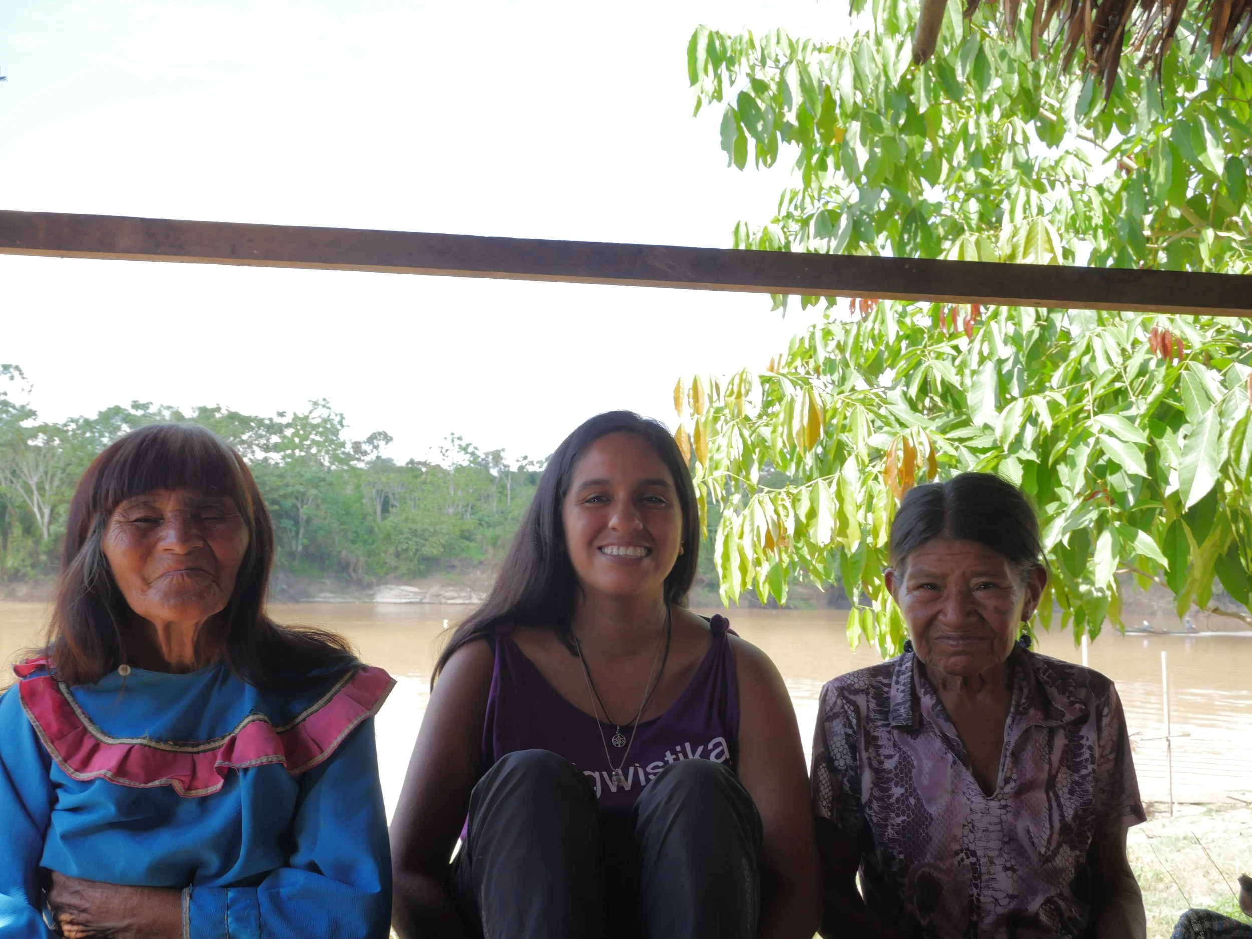 Visiting elders Elena and Marta in the Callería Native Community (2019)