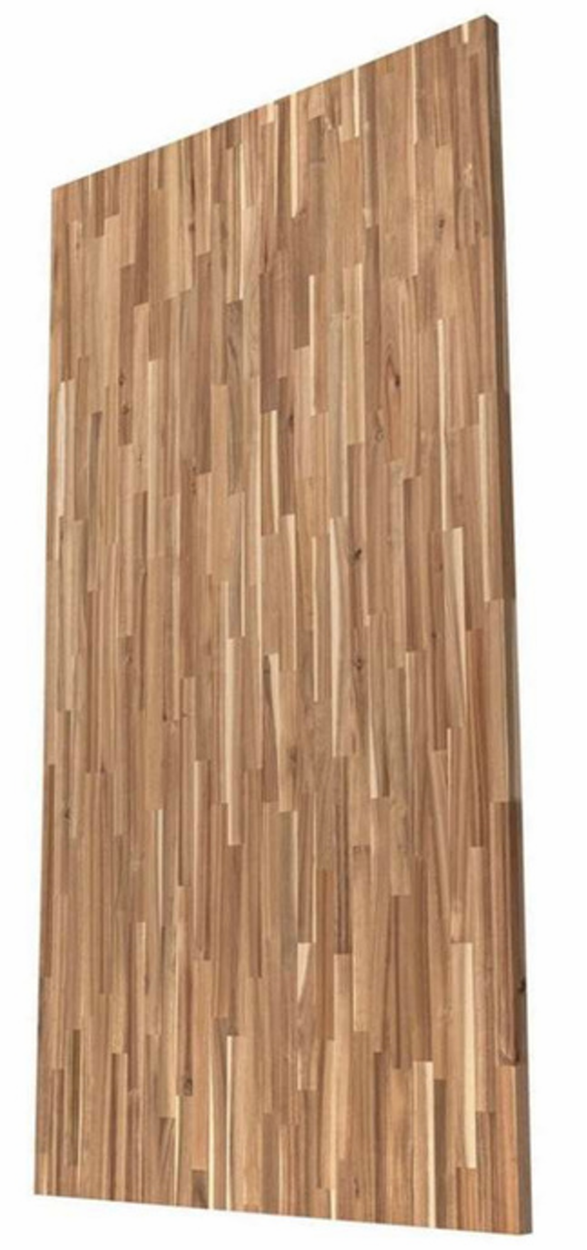 A rectangular piece of Acacia light-colored countertop wood.