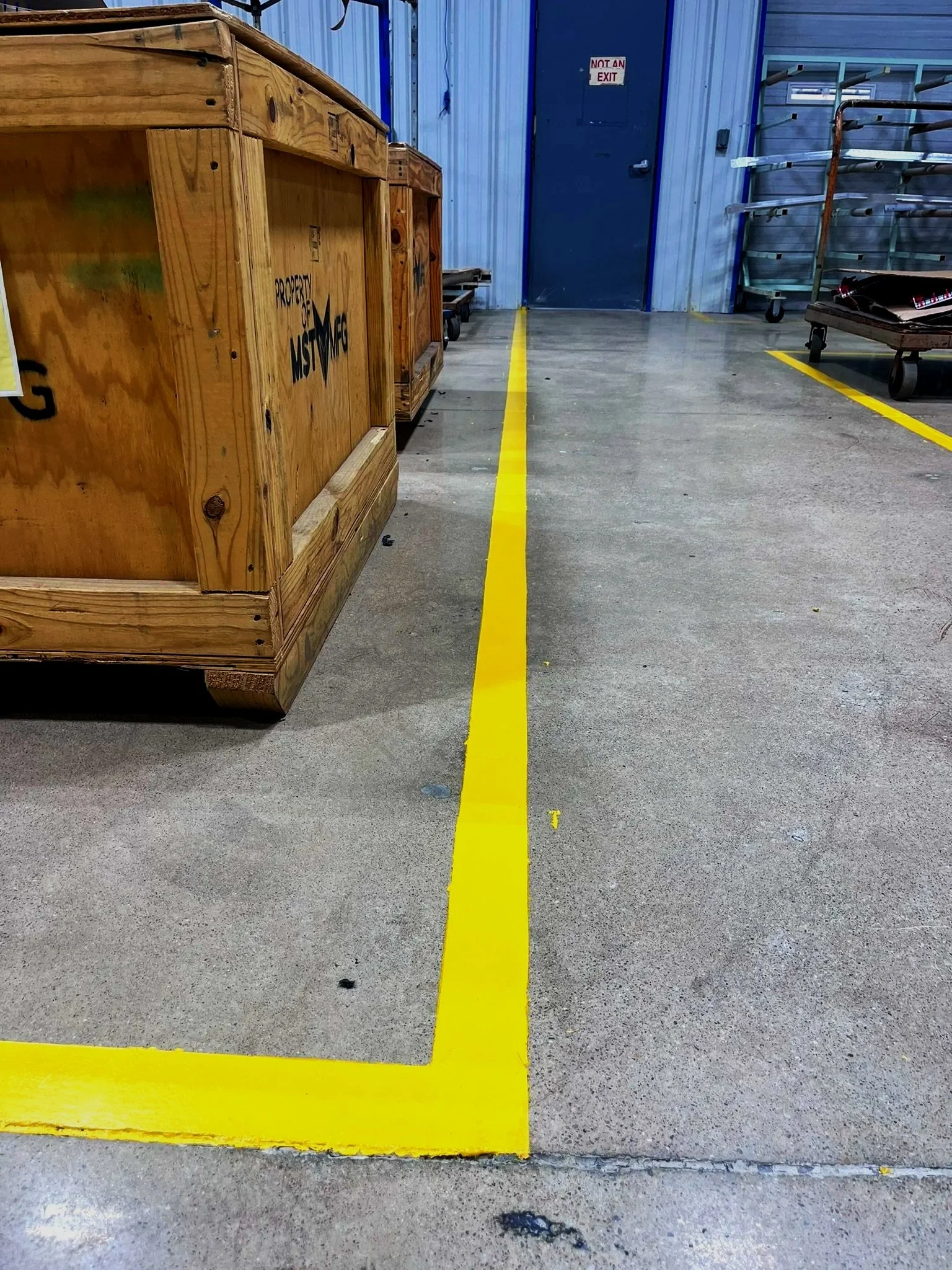 Your local line striping experts MAP Line Striping LLC precisely striped warehouse in East Wichita ks