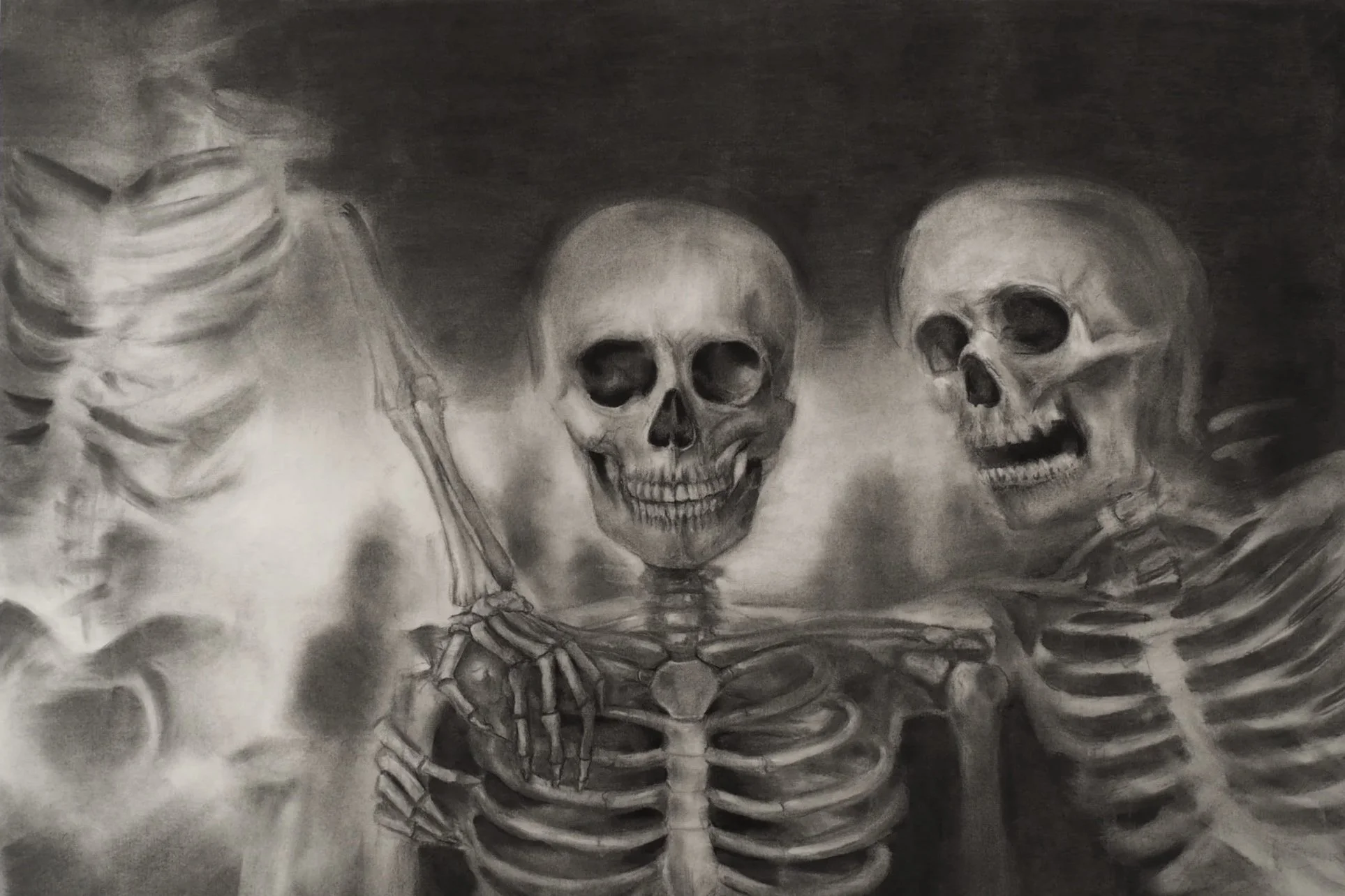 The skeletons around me / Luurangot ympärilläni

84.1 x 59.4 cm
Charcoal on paper
2024