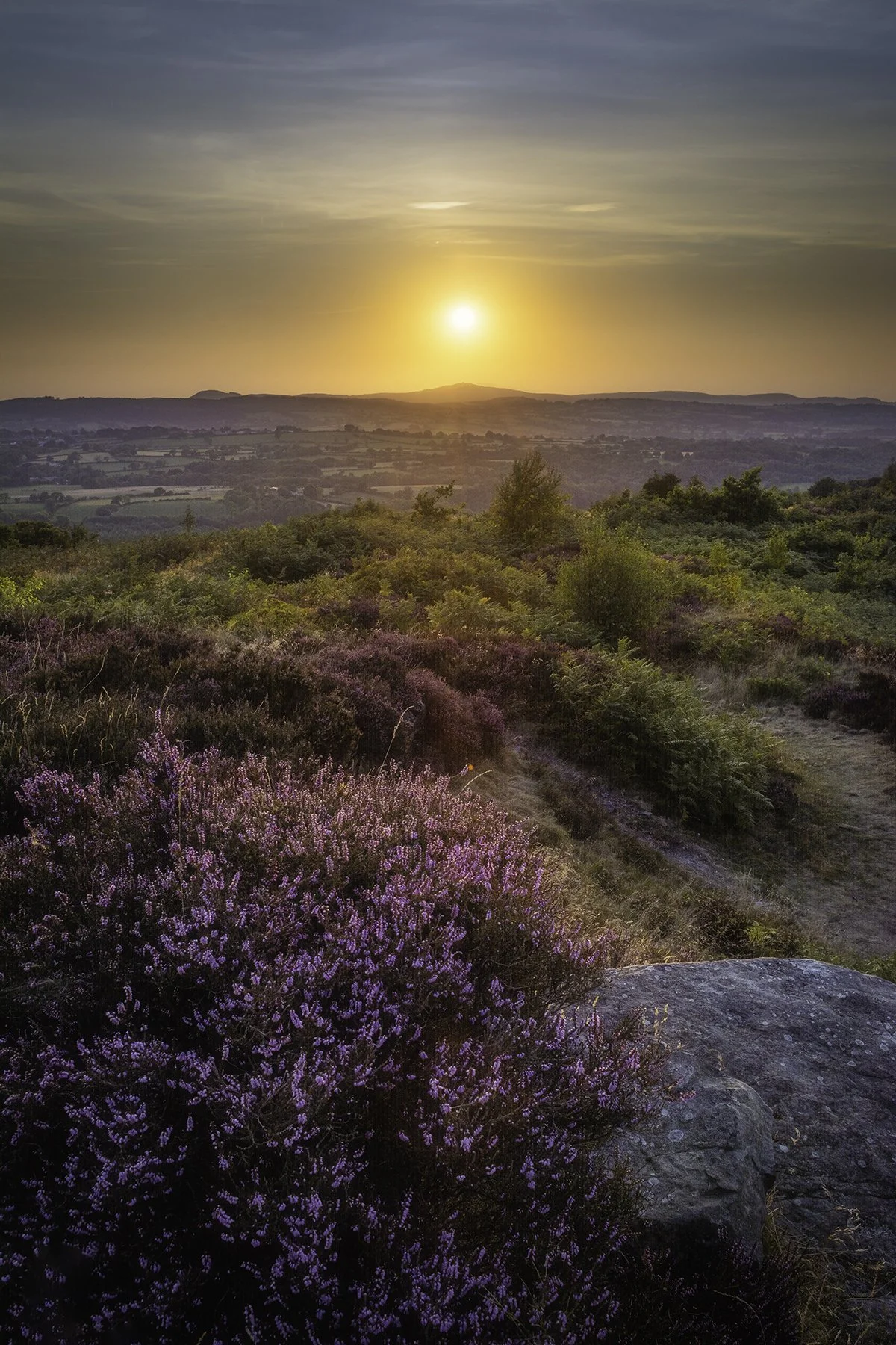 Waun Y Llyn, Sunset over Moel Famau