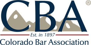Logo of the Colorado Bar Association with the initials CBA and the full name below.