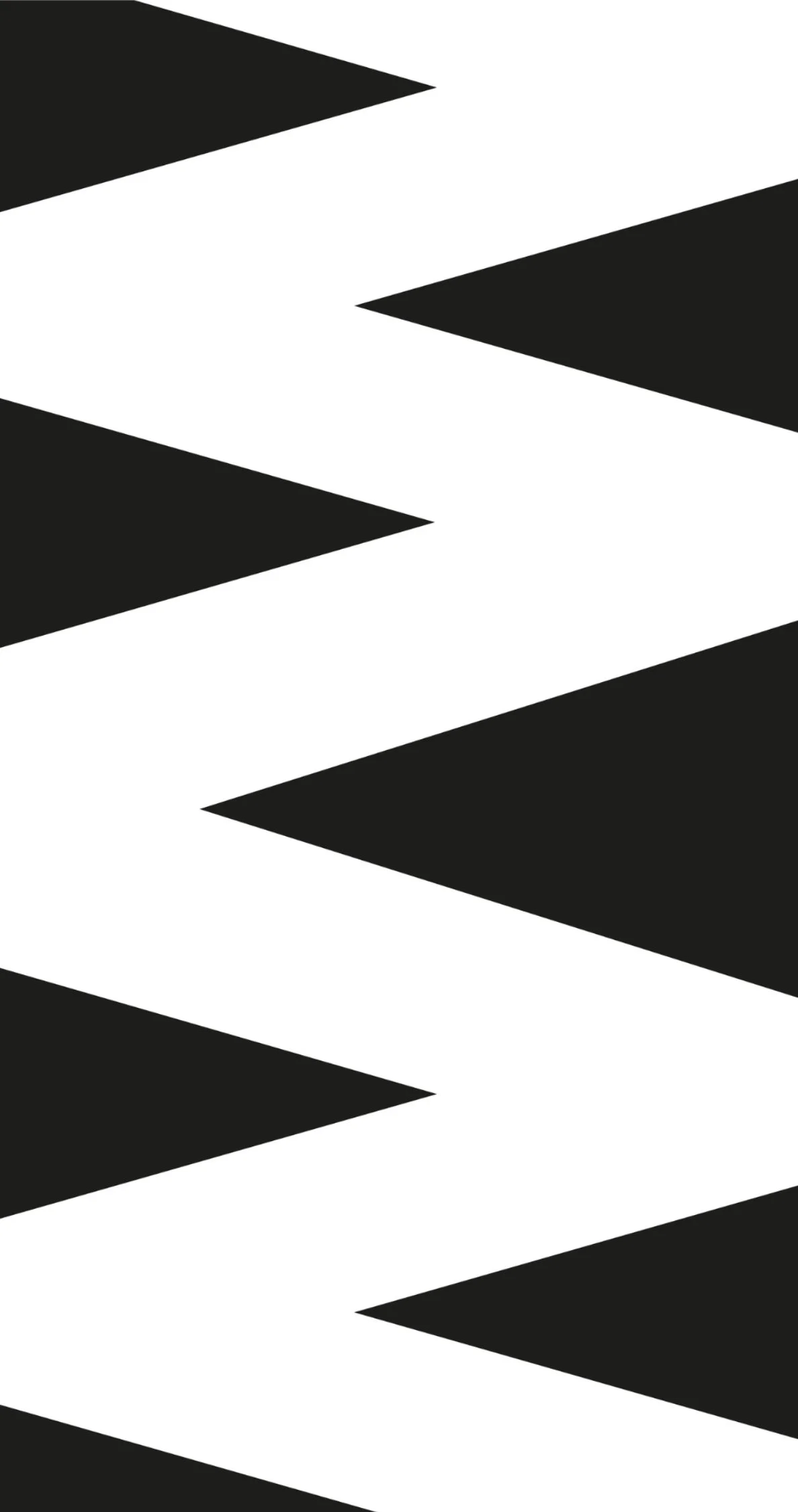 Schwarz-weiße geometrische Muster mit diagonalen Streifen und Dreiecken.