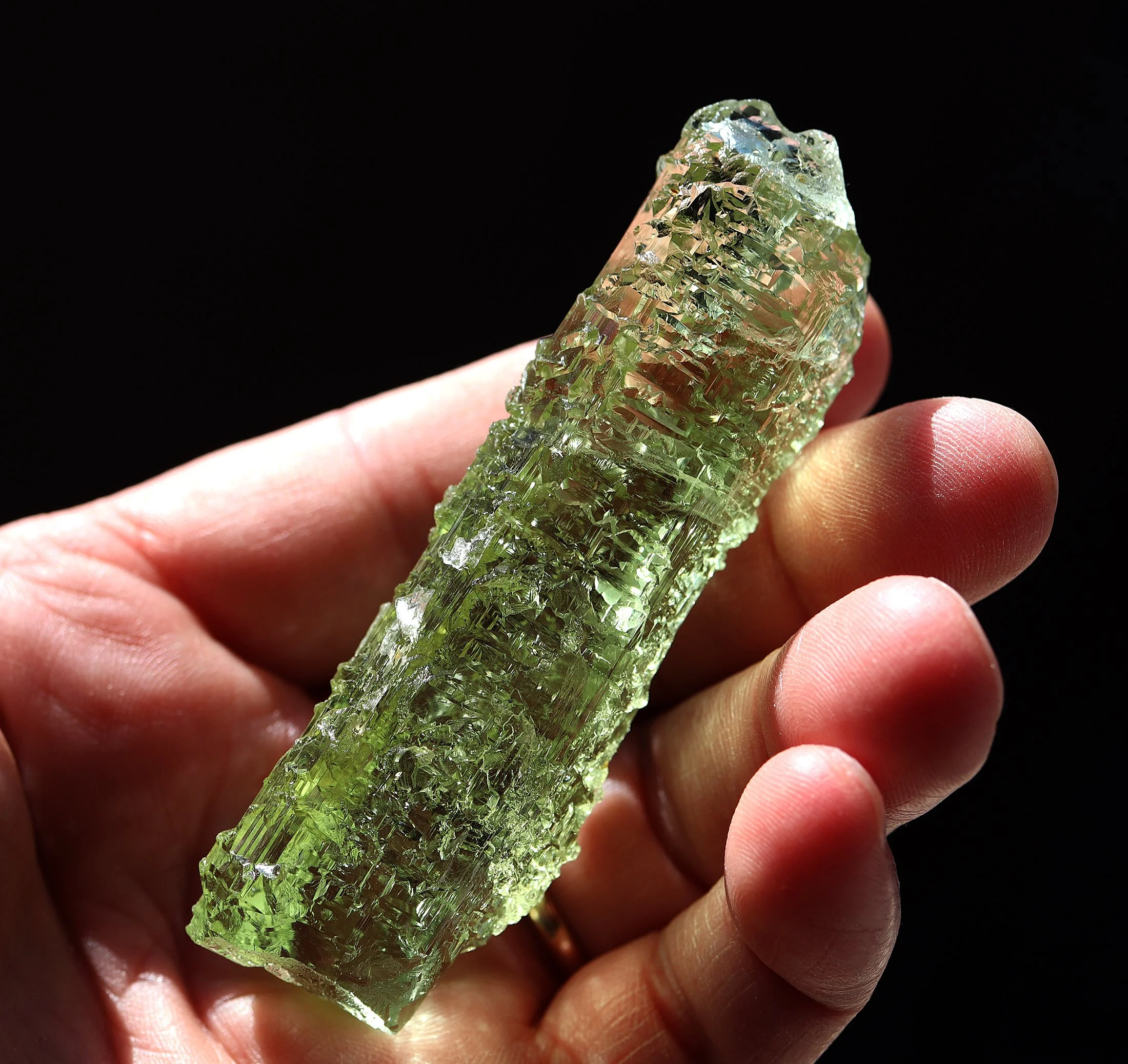 Gem Beryl var. Heliodor. Volodarsk- Volynskii, Zhytomyr Oblast' Ukraine 81.09 gram. With custom routed base