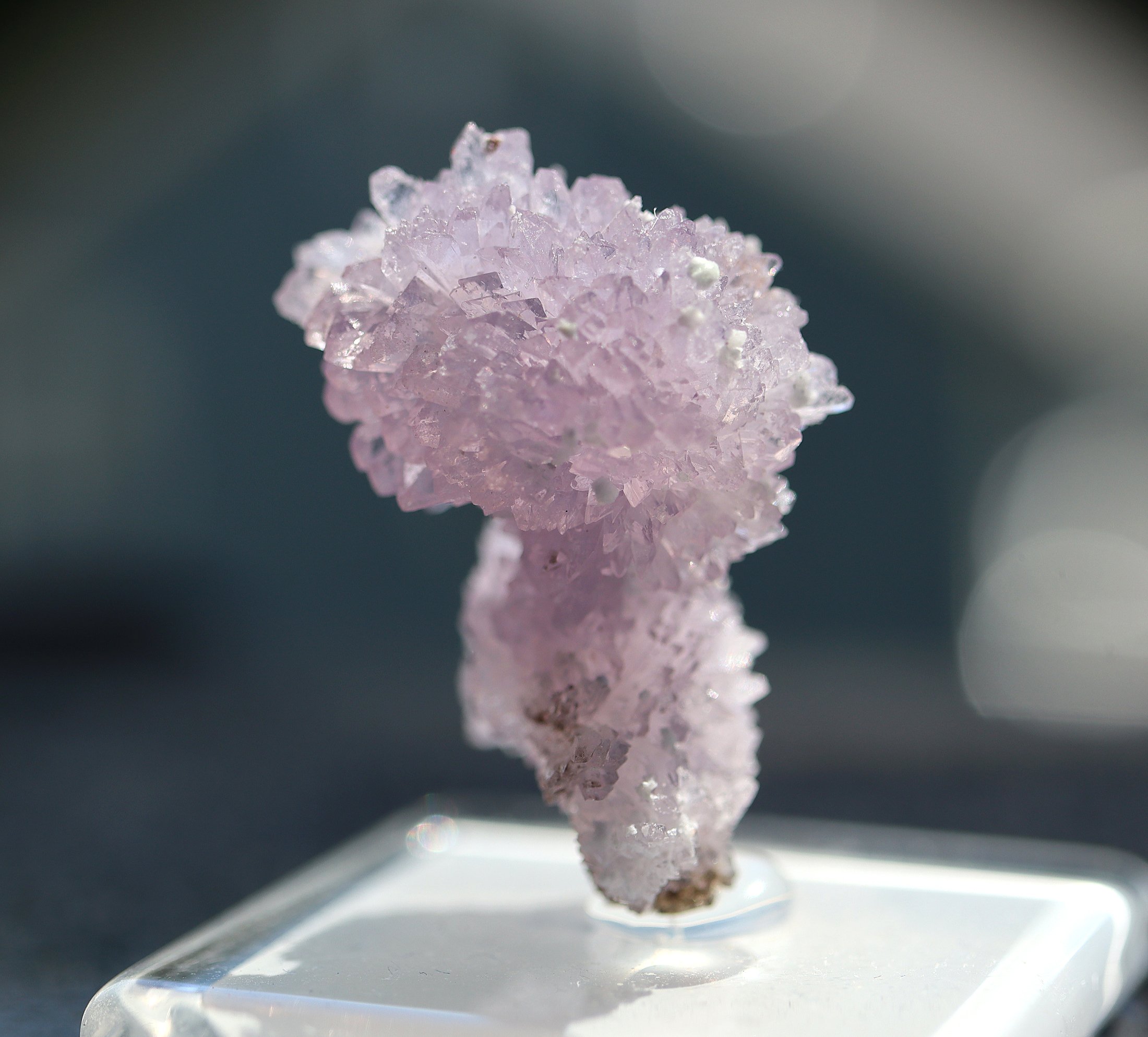 A rare Lilac color radiating Creedite crystals, Guizhou, China