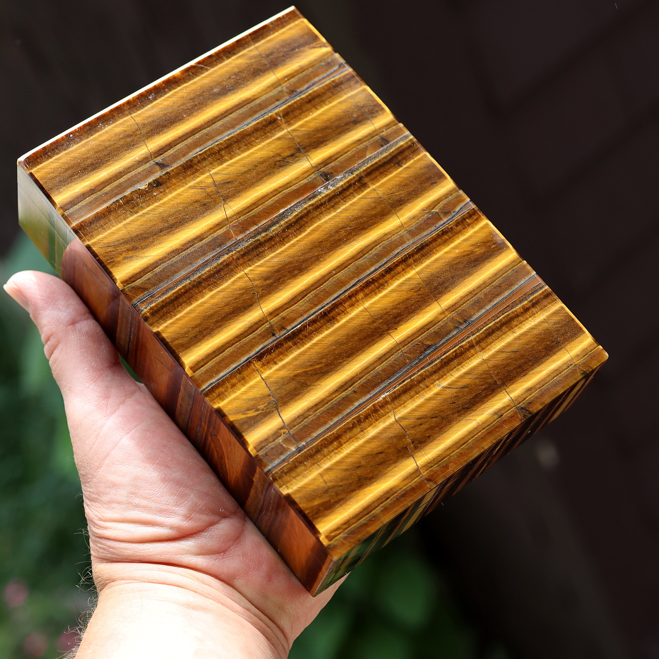 Hand built Tiger eye Jewelry box of supreme quality. Made by a master Japanese craftsman