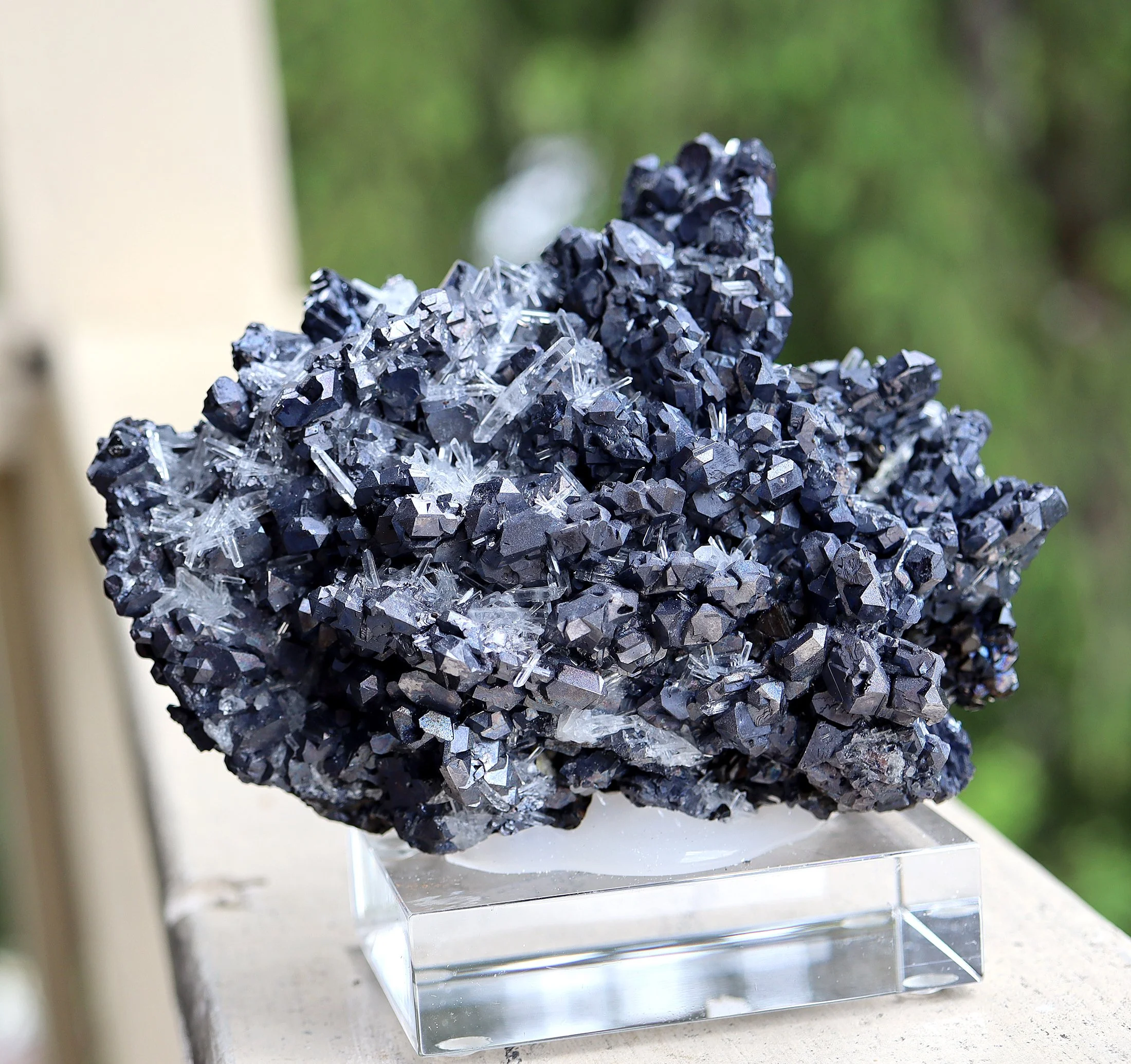 Twinned Galena with quartz and Sphalerite. Krushev dol mine, Madan, Rhodope Mts., Smolyan Oblast, Bulgaria. 5.25 inch