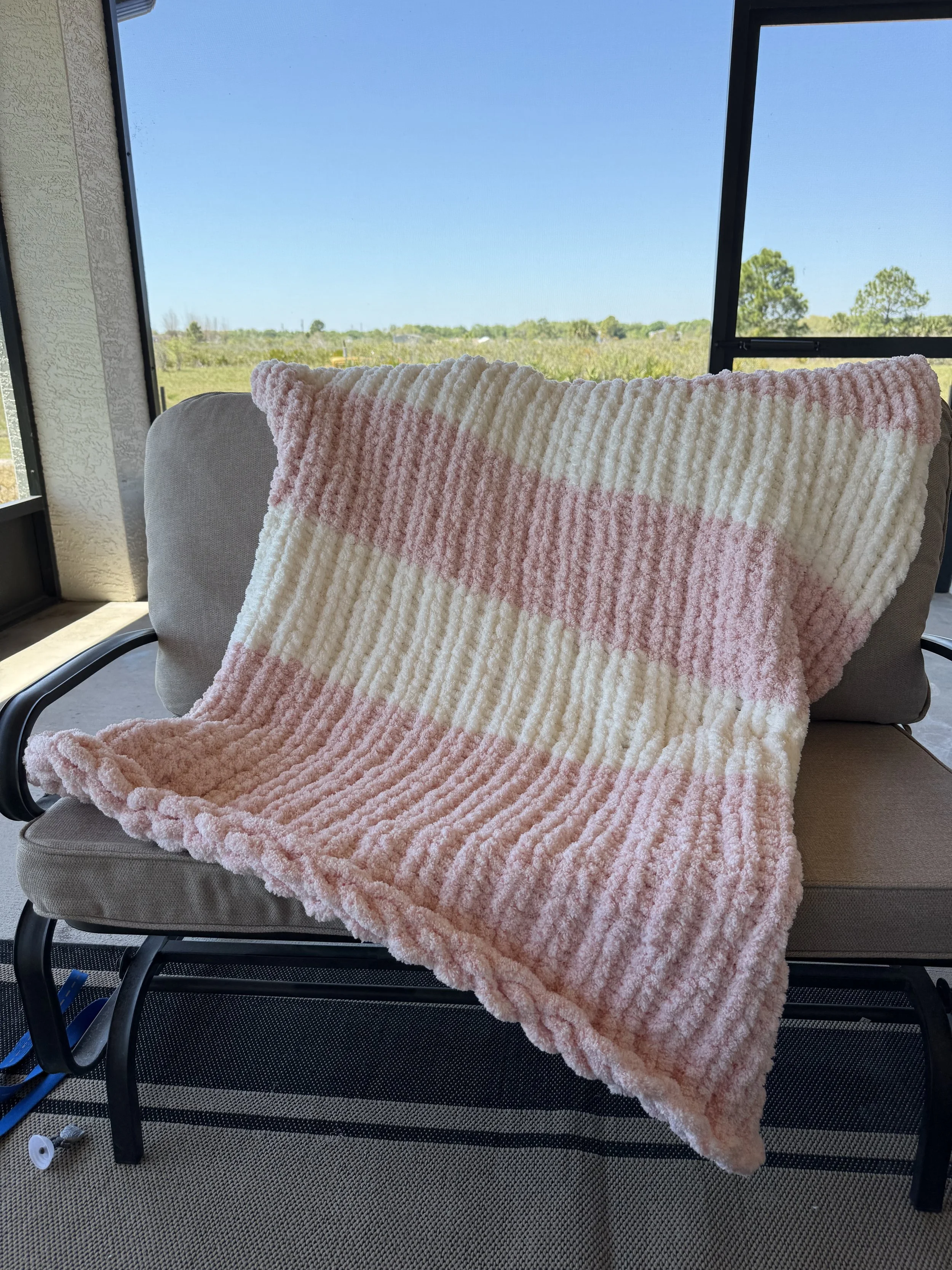 Heather Pink and Ivory Throw