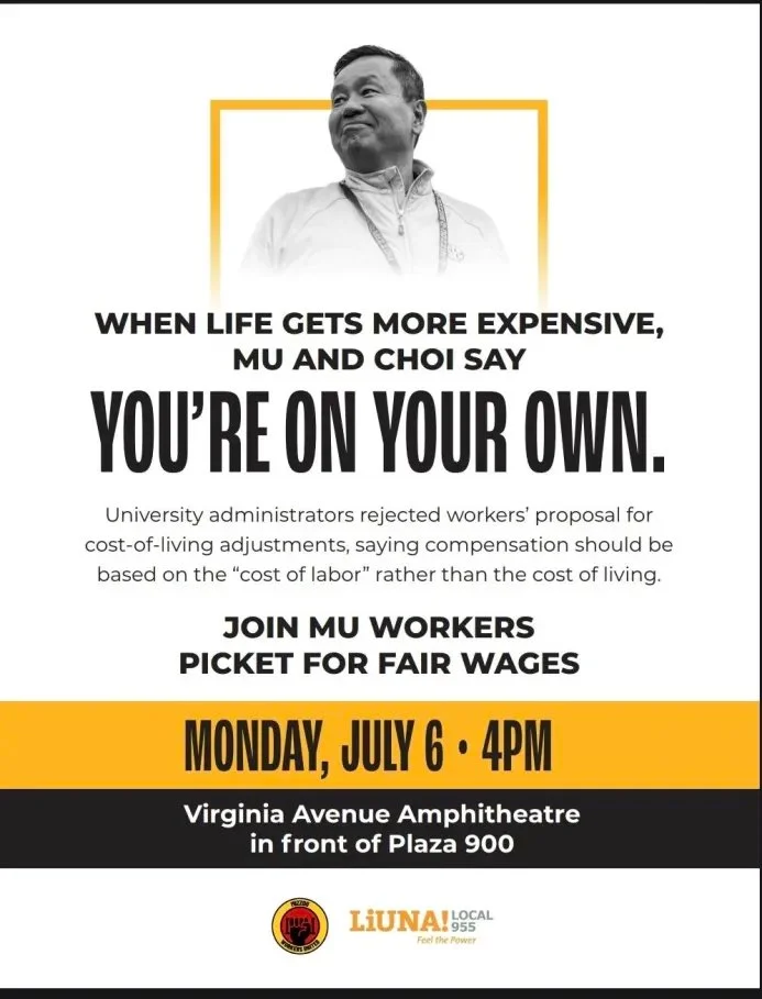 Join MU Worker's Picket for Fair Wages