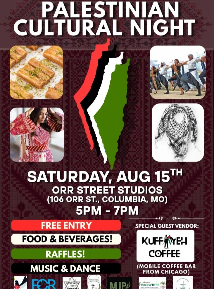Join us this Saturday at Orr Street Studios for Palestinian Cultural Night!