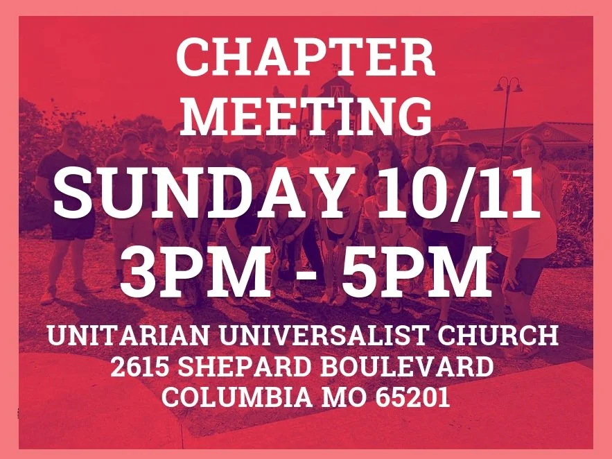 Join us this Sunday at 3PM at the Unitarian Universalist Church for our monthly meeting!