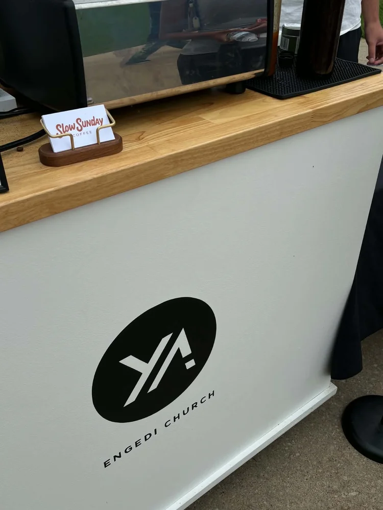 Slow Sunday cart with a custom logo panel for a brand activation