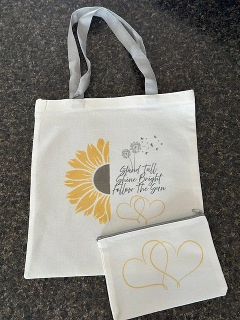 Sunflower Tote Bag with pouch (Grey)