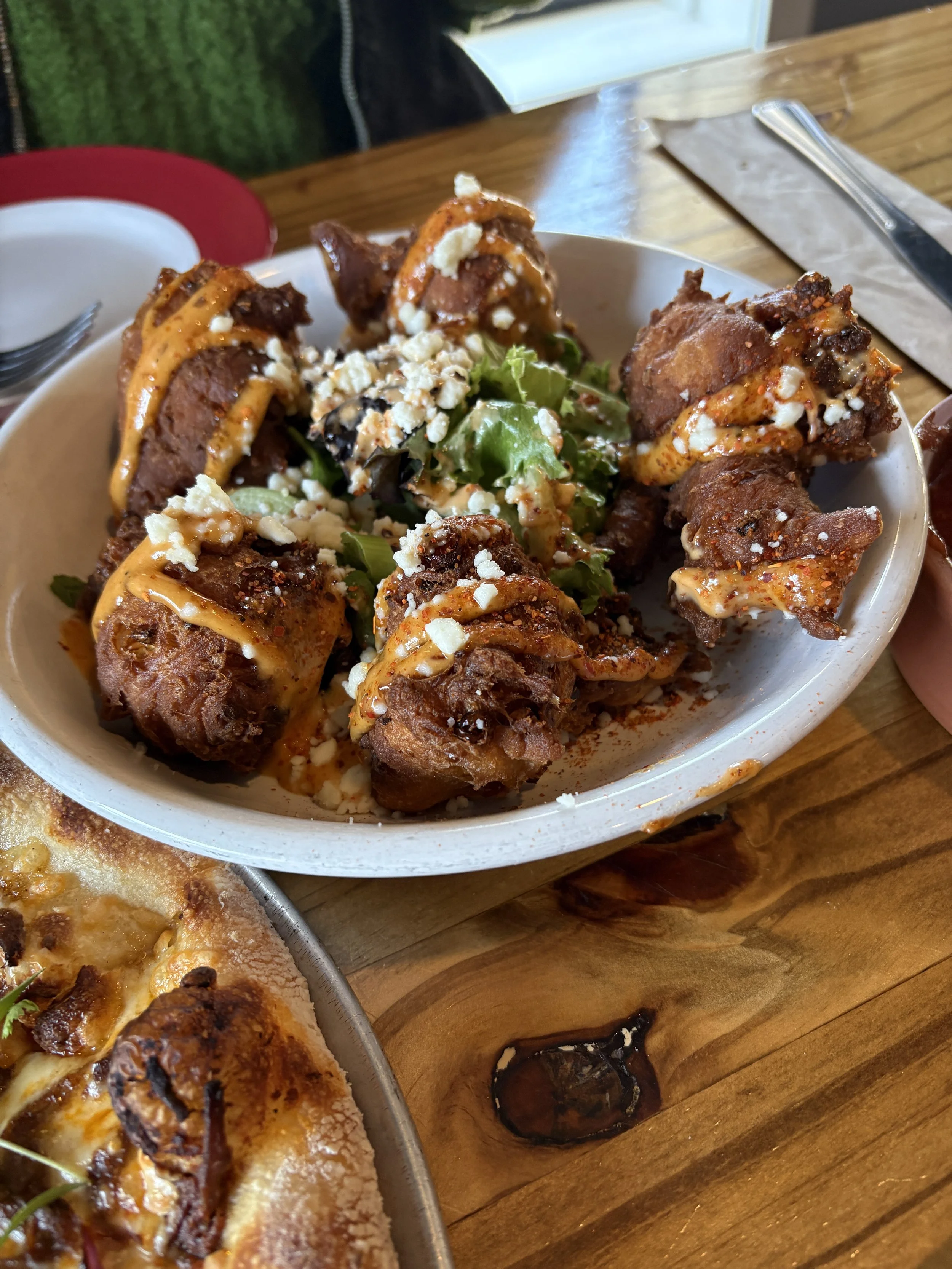 Crispy elote fritters at Big Slide Brewery in Lake Placid.