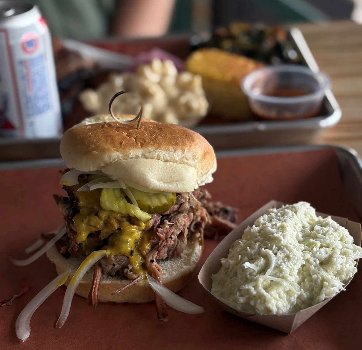 Pulled pork sandwich from West Shore BBQ in Lake Placid