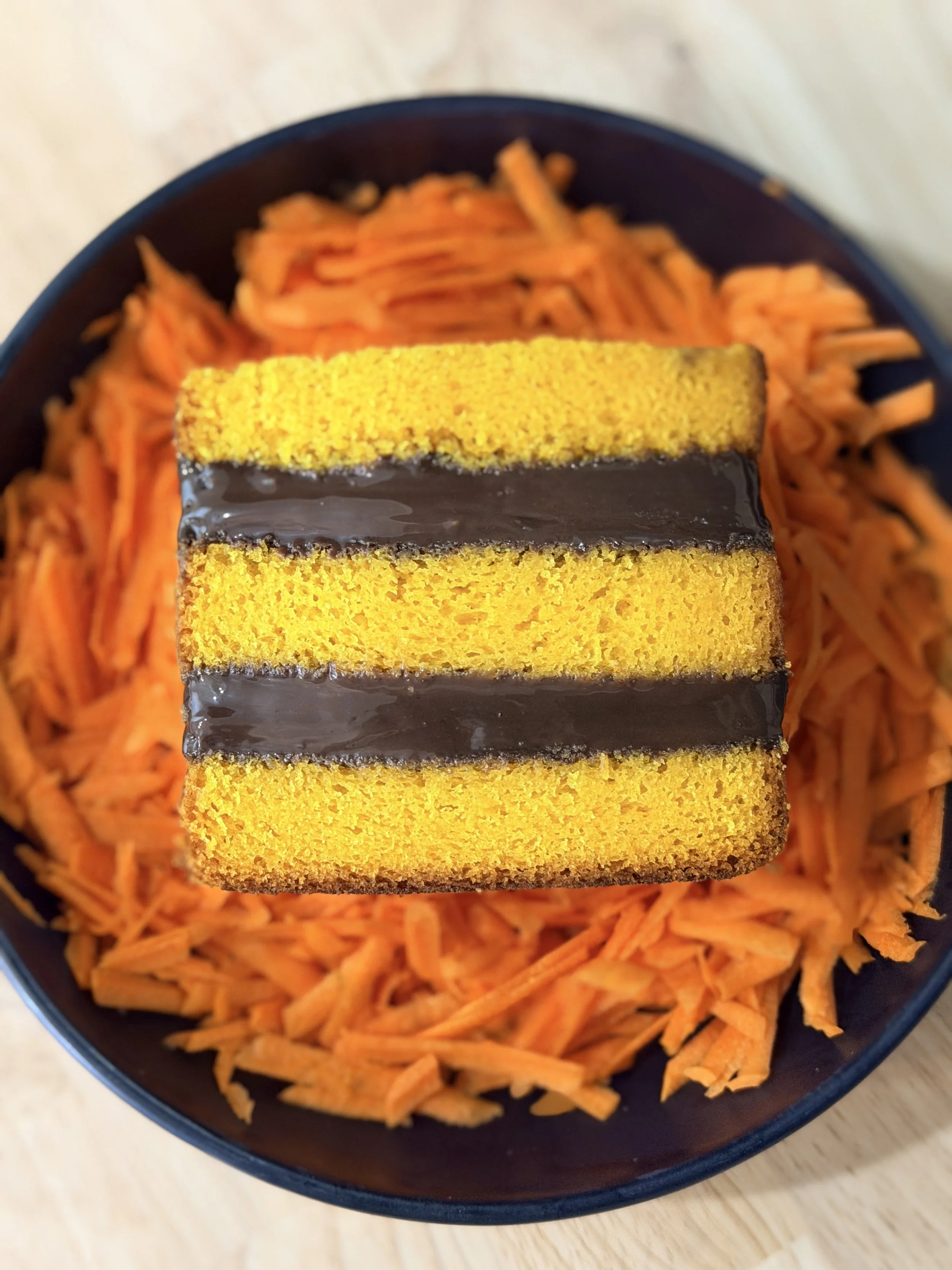 Brazilian Carrot Cake with Brigadeiro - Slice