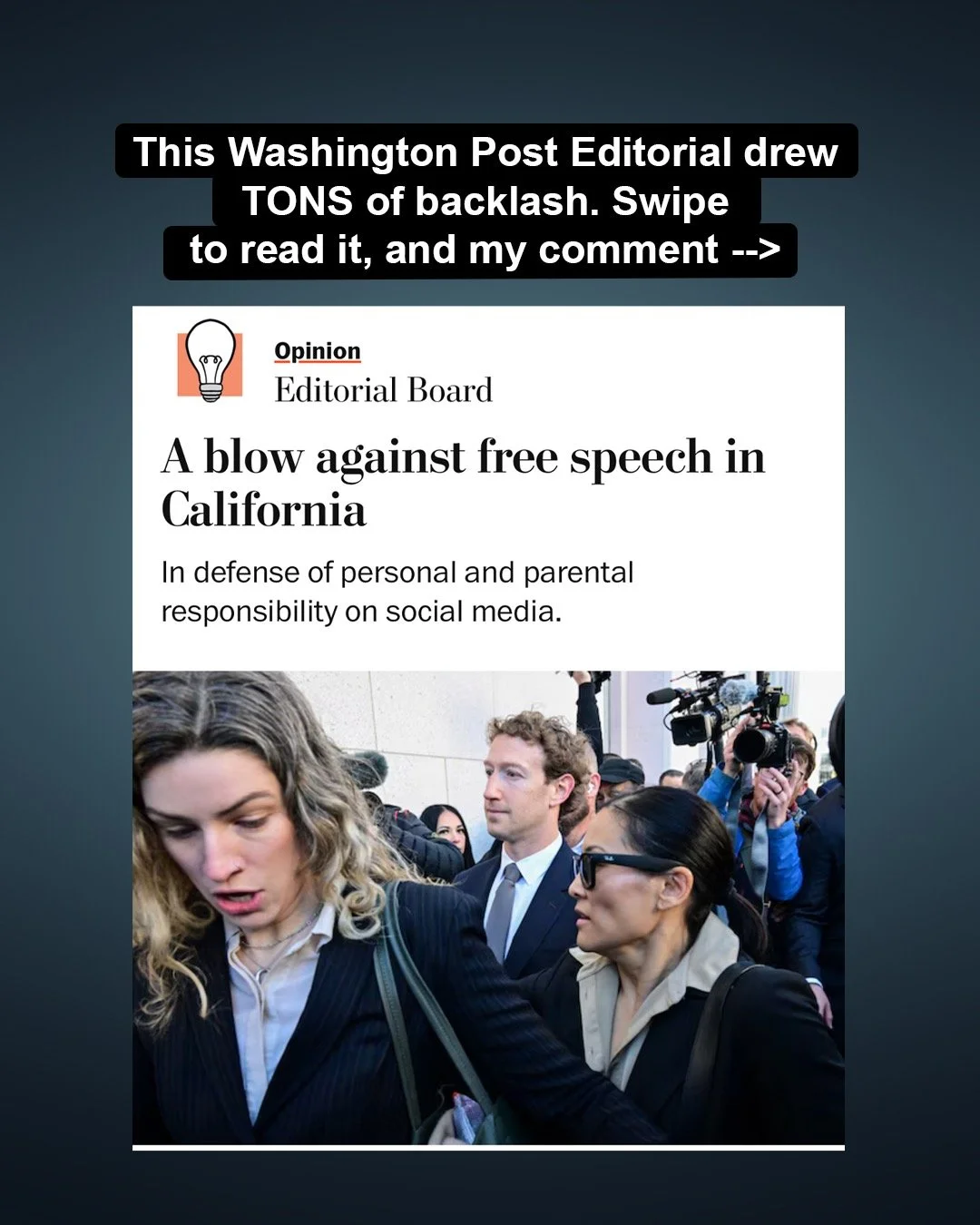 This @washingtonpost editorial received a lot of swift backlash, with commenters accusing the authors of being out of touch with the realities of social media, ignorant of the facts of recent lawsuits, unaware of the demonstrable harms caused by big 