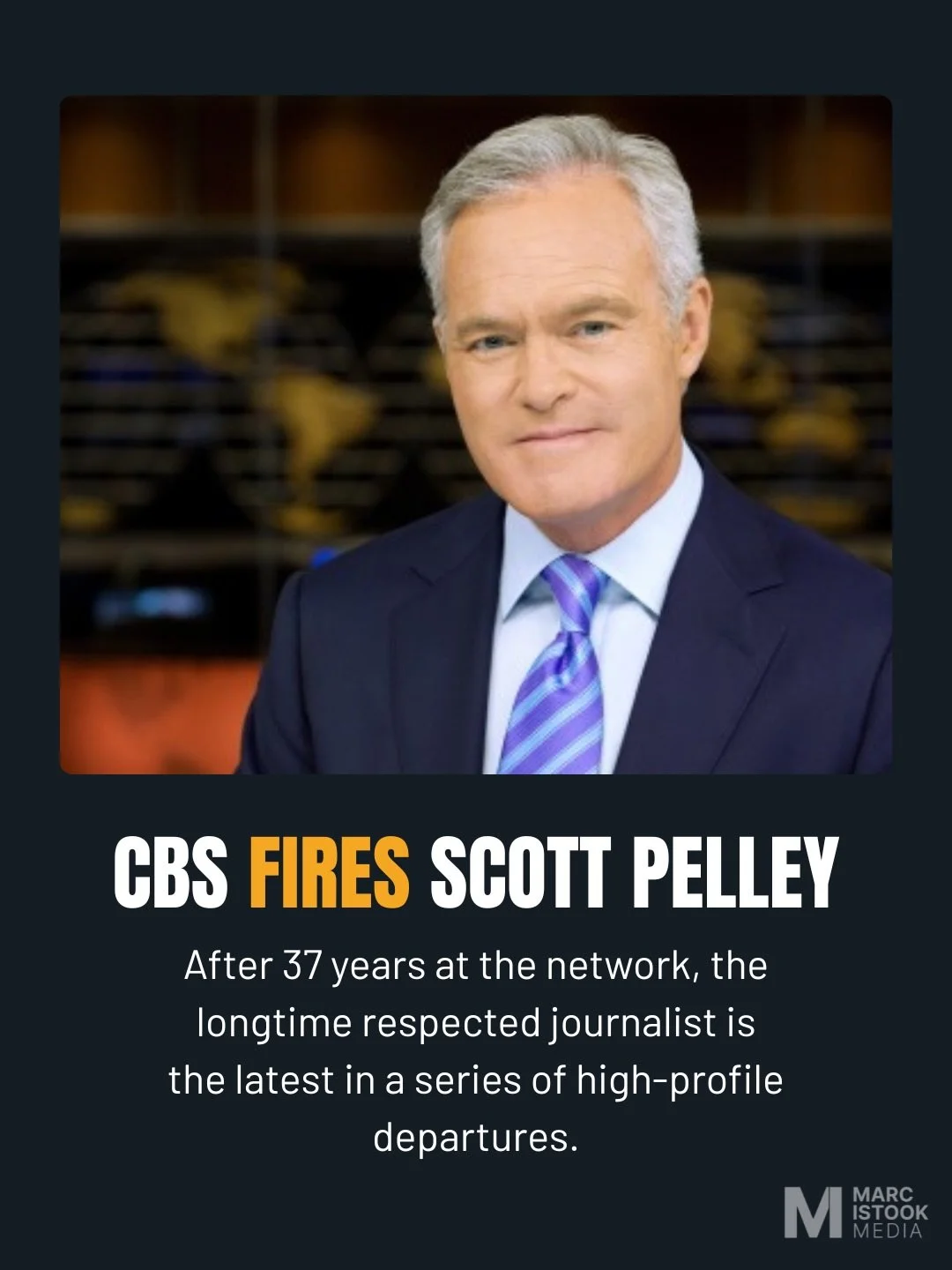 BREAKING NEWS: CBS fires veteran journalist Scott Pelley. This after months of internal frustrations and a fiery staff meeting Monday where Pelley accused new management of lacking credentials and ruining 60 Minutes. Pelley is just one of many respec