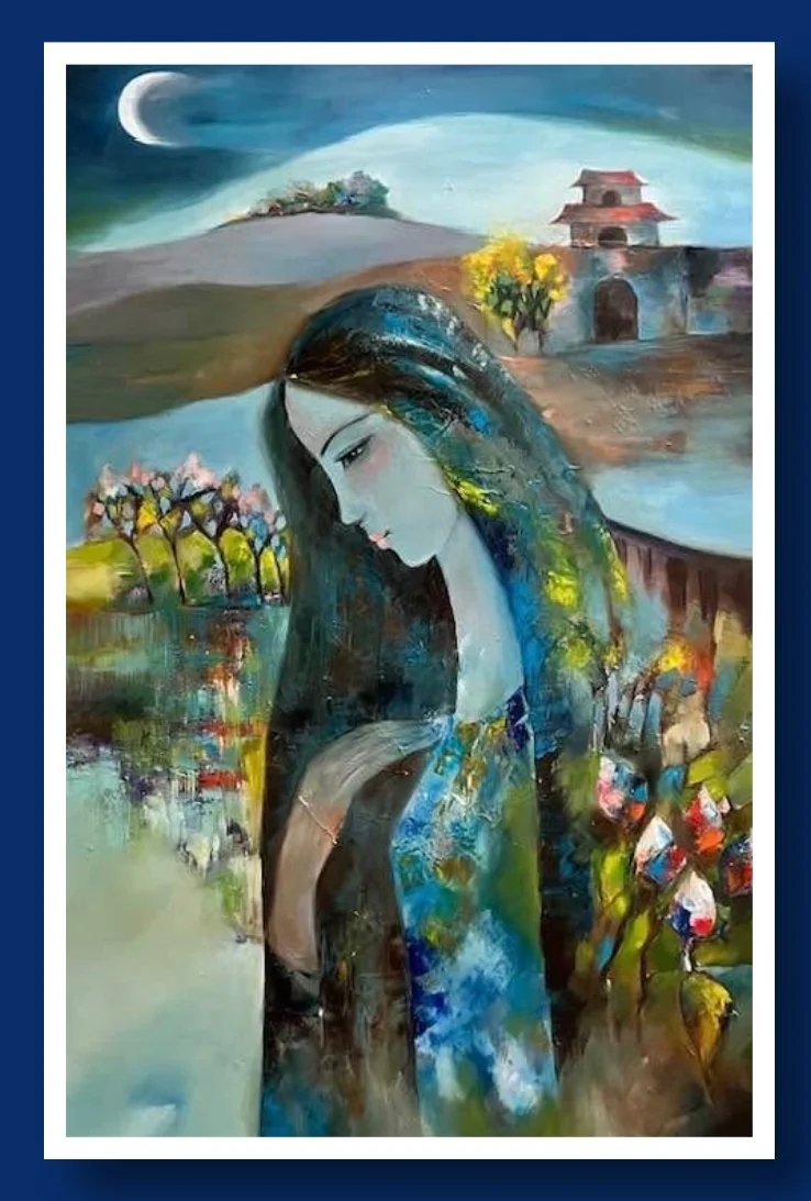 Young Woman by the Ancient Citadel • Oil on Canvas • 24 x 36 in (61 x 91.4 cm)