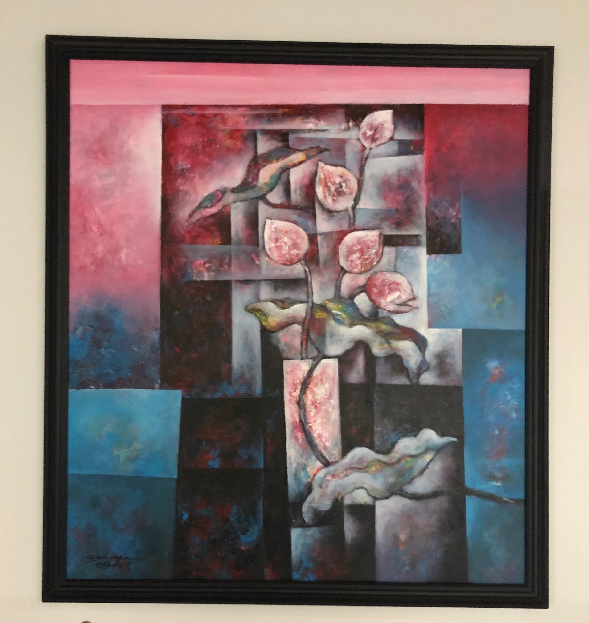 Pink Lotus • Oil on Canvas • 28 x 32 in (71.1 x 81.3 cm)