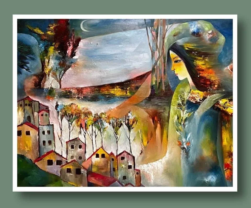 Hilltop Houses • Oil on Canvas • 36 x 48 in (91 x 122 cm)