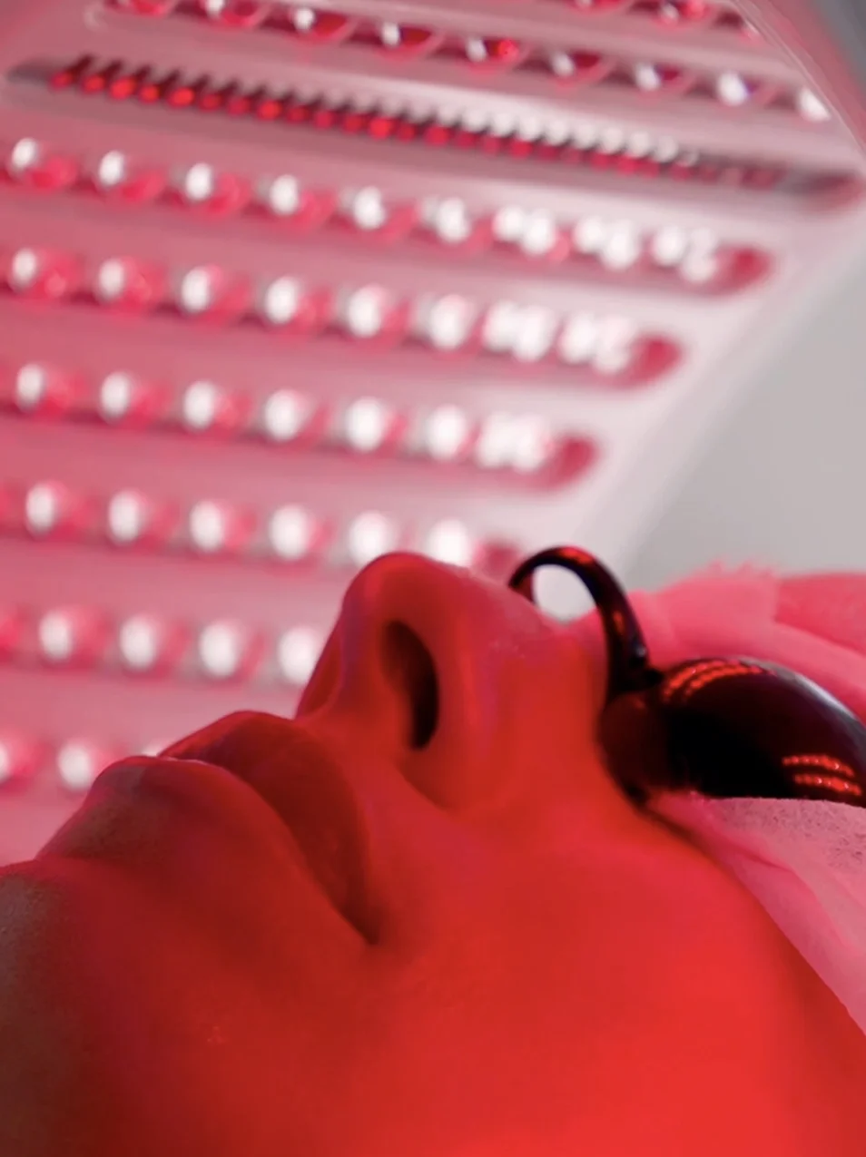 Custom mask with LED red light Beyond Facials Santa Monica