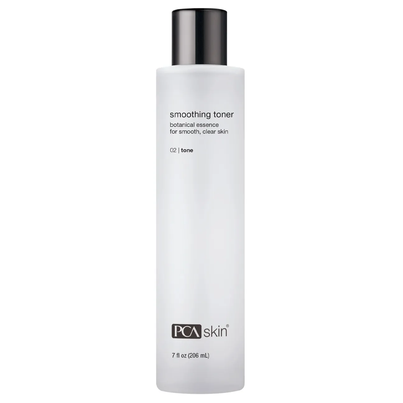 PCA skin soothing toner with a black cap, labeled as botanical essence for smooth, clear skin, 7 oz for better extractions