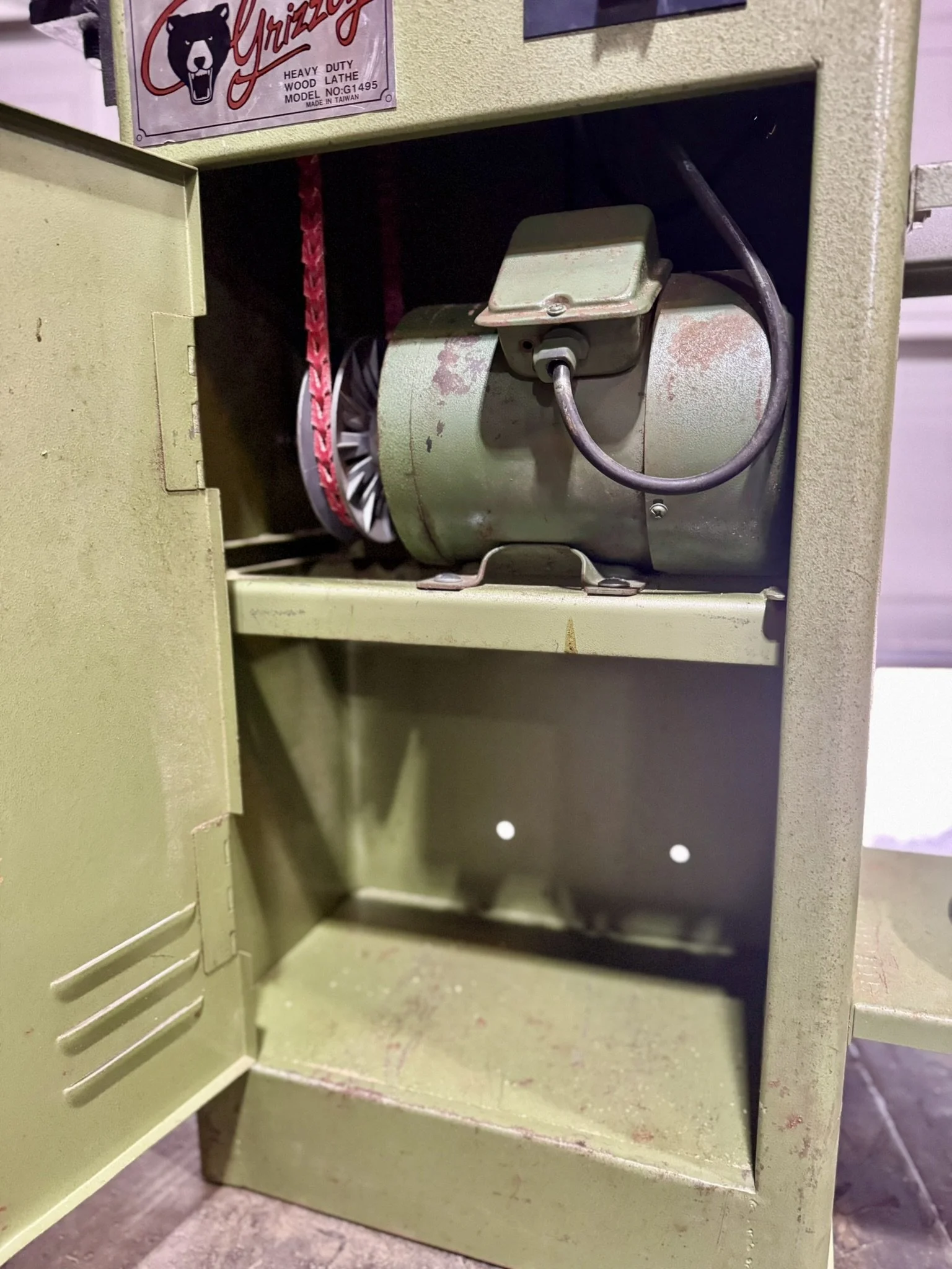 Restored Grizzly G1495 14"x40" Wood Lathe motor