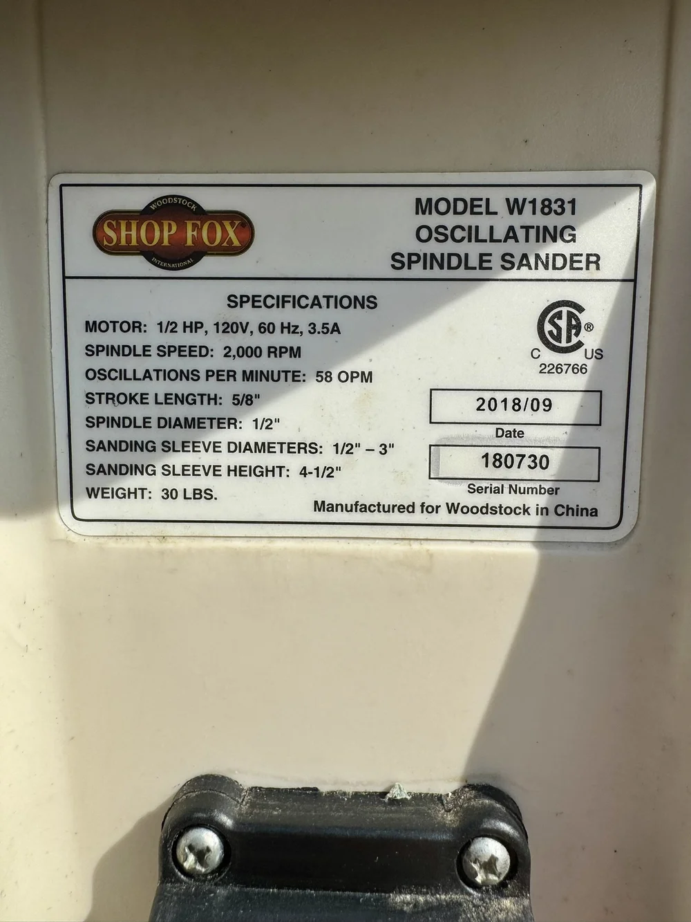 Refurbished Shop Fox W1831 Oscillating Spindle Sander | Brown