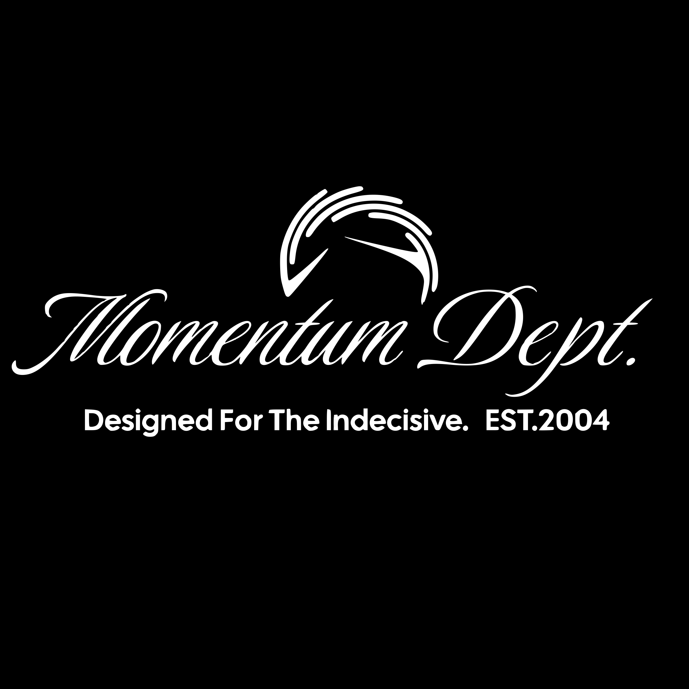 Black background with white cursive text reading "Homegrown Donut" and smaller white text below stating "Designed For The Indecisive. EST. 2004" along with a stylized white donut with a bite taken out.