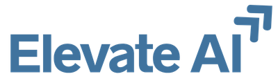 Logo of Elevate AI with stylized arrow pointing upward.