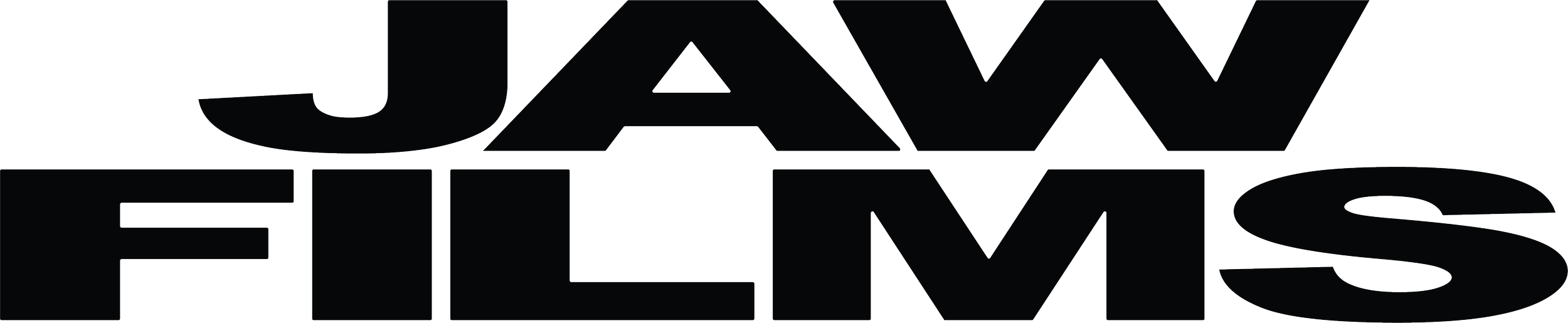 Star Wars logo in black and white outline with the words 'JAW FILMS'.