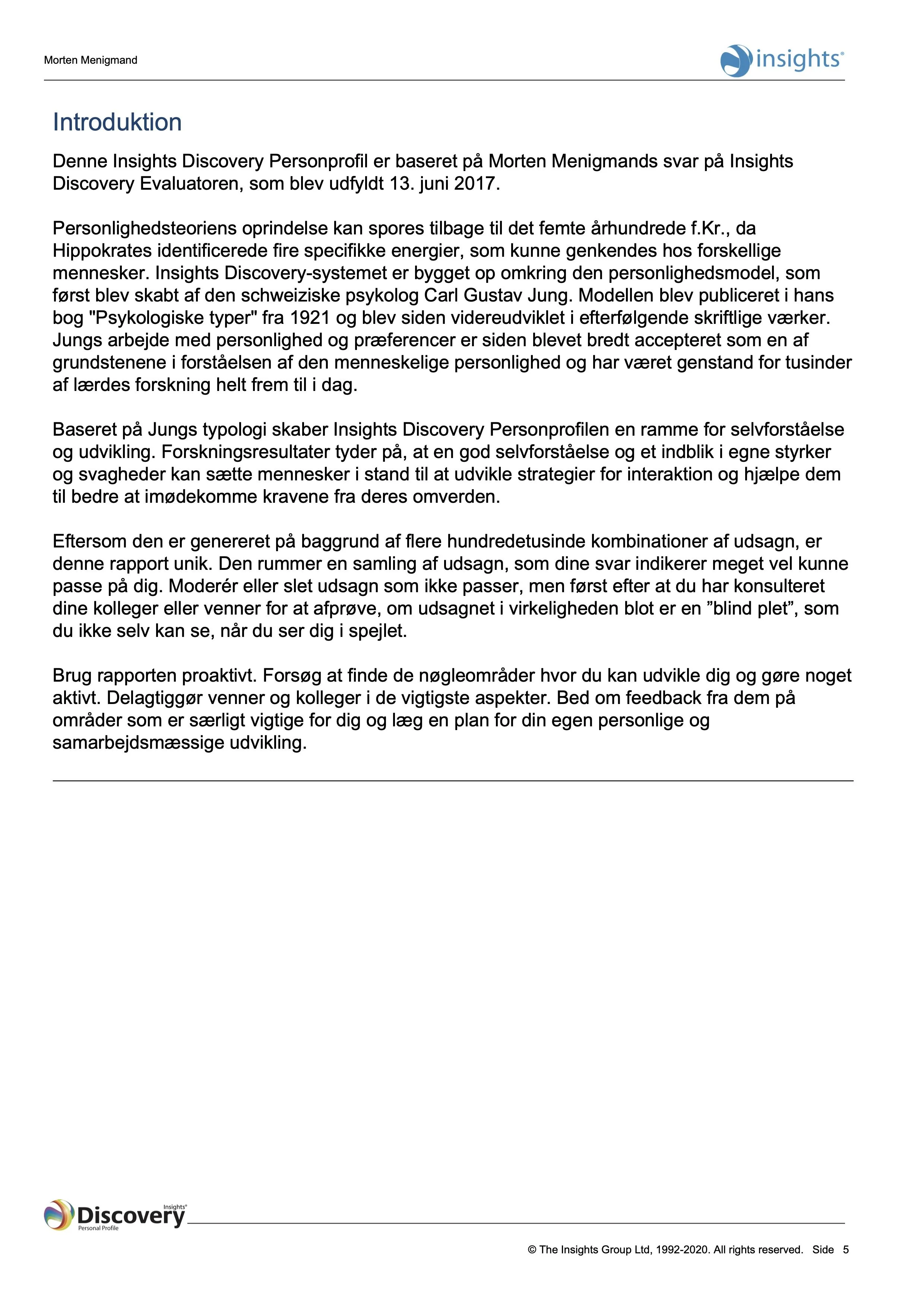 En Insights Discovery personprofil er fundamentet for en Insights workshop, der har stor og positiv effekt på teamudvikling.