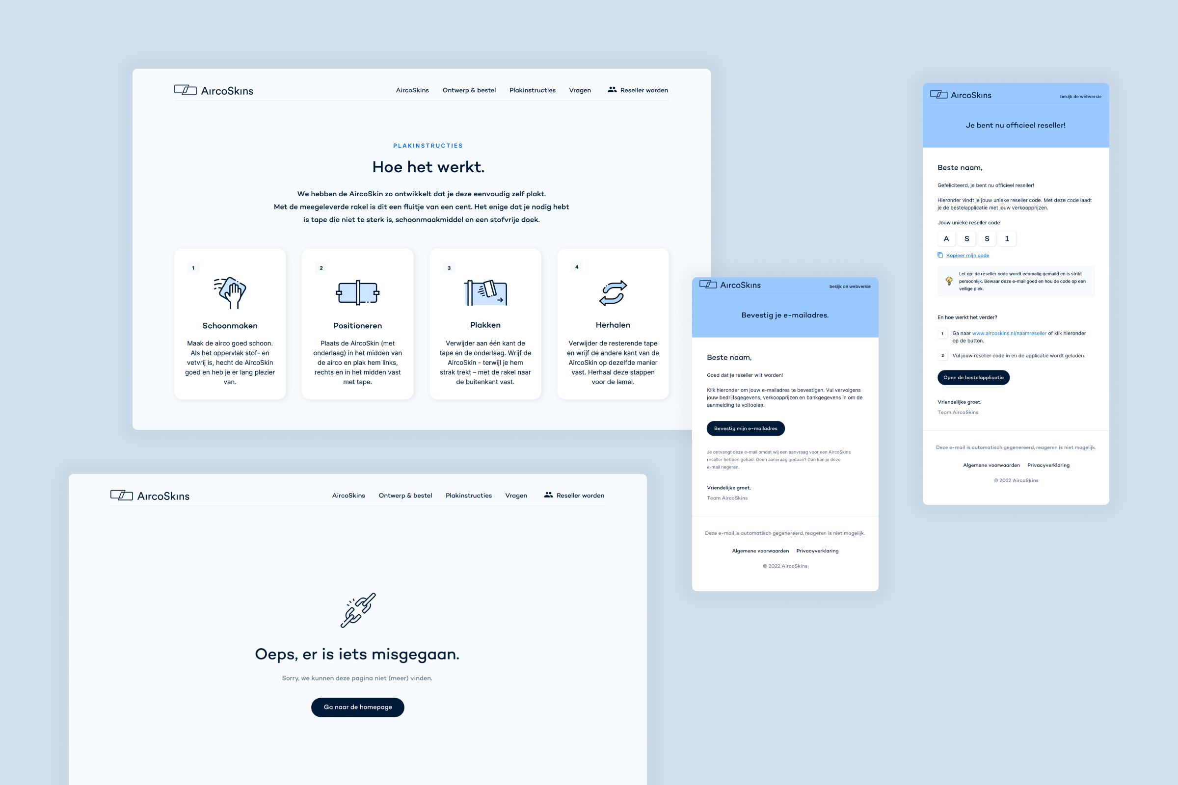 AircoSkins - Website en mailtemplates