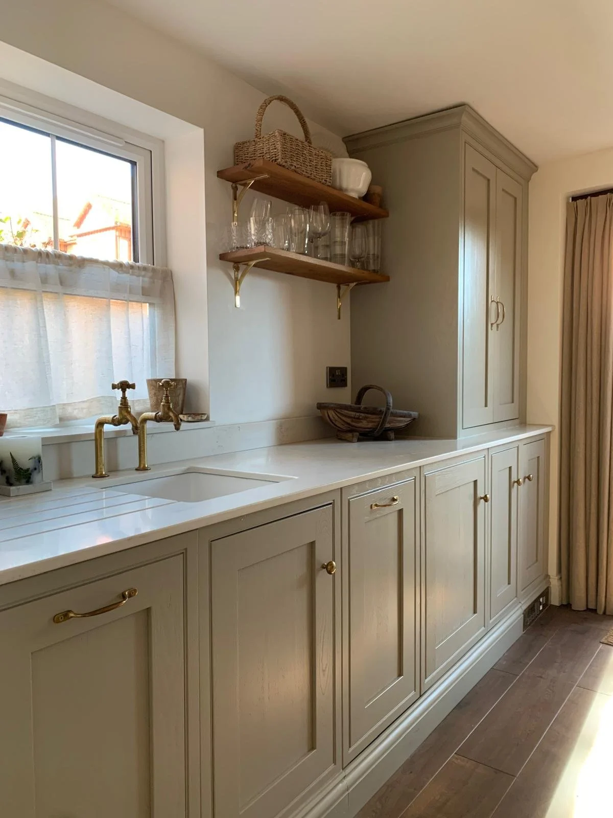 Kitchen Café Curtain in Sheer Natural Linen 