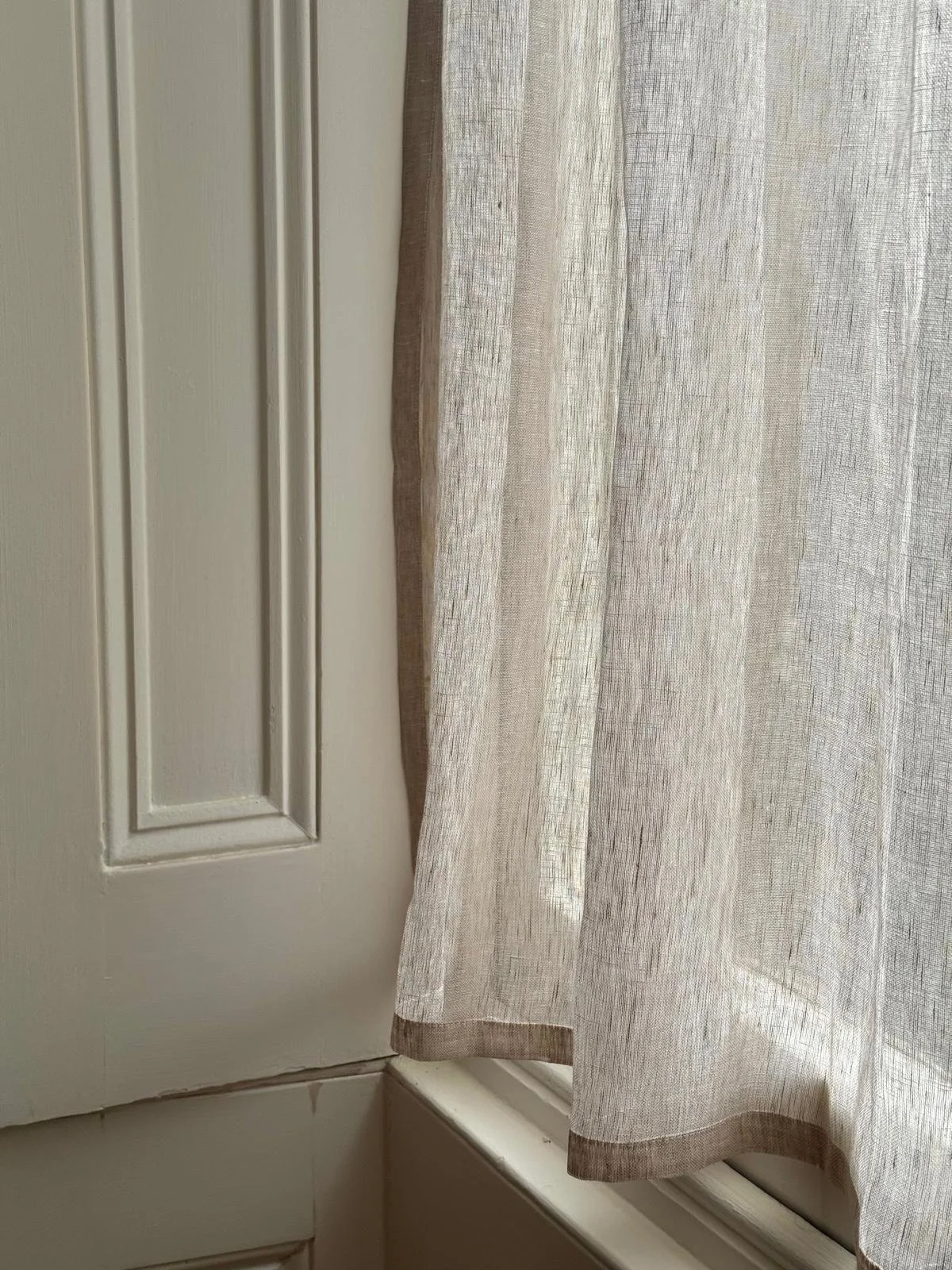 Sheer Natural Linen Cafe Curtain Curtains by Katie