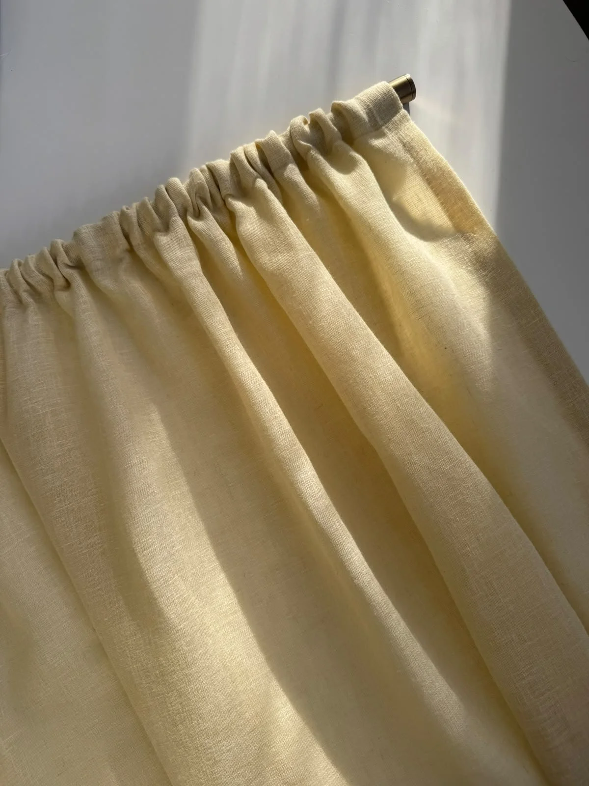 Butter Yellow Linen Cafe Curtain