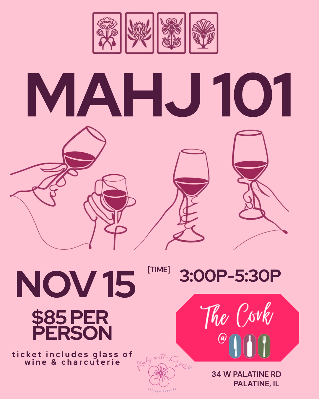 Mahjong Lessons in Schaumburg, Arlington Heights, Mount Prospect, Barrington, Palatine, Roselle, Wheaton, Lake Zurich, Elmhurst, Geneva, Hoffman Estates, Elgin, Bartlett, Bloomingdale, Rolling Meadows, NW Chicago Suburbs, Chicago Suburbs, Algonquin,