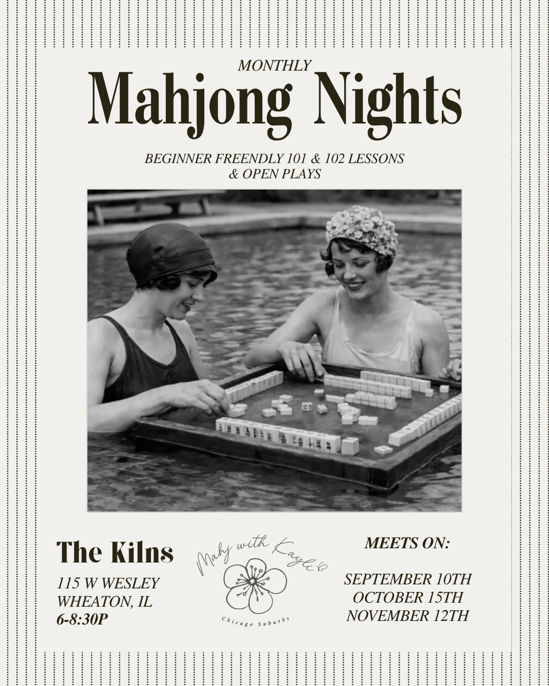Mahjong Lessons in Schaumburg | Hoffman Estates | Rolling Meadows | Elgin | Palatine | Arlington Heights | Mount Prospect | Bartlett | Lake Zurich | Roselle | Itasca | Elk Grove Village | Algonquin | | Wheaton | Geneva | Bloomingdale | Chicago