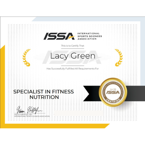 ISSA Certificate Specialist Fitness Nutrition