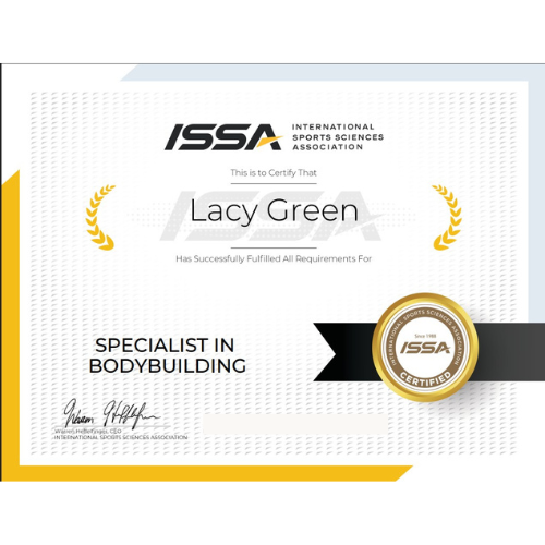 ISSA Certificate Bodybuilding Specialist