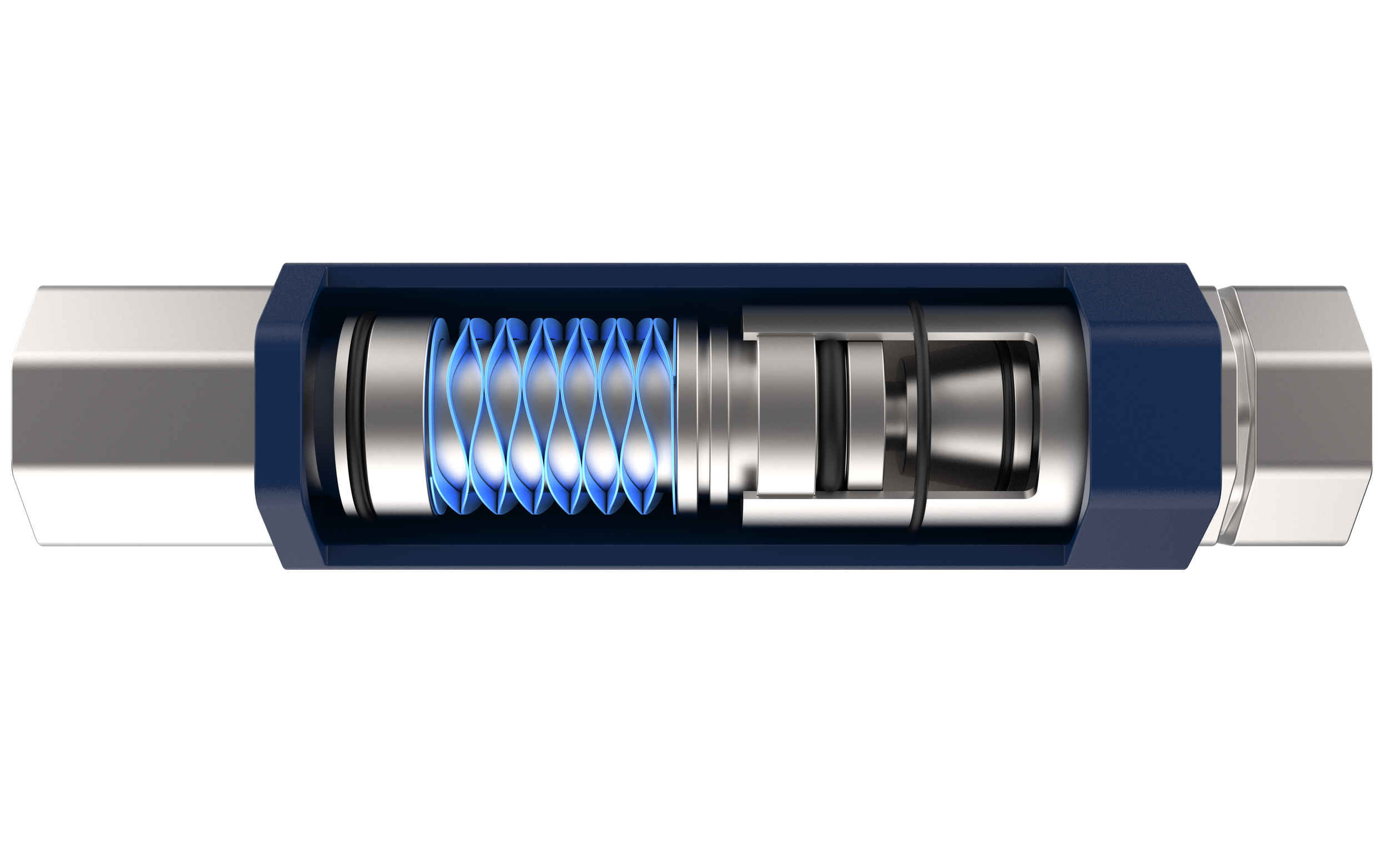 Breakaway Fluid Coupling with Multi-Turn Wave Spring (Blue Cover).54.png