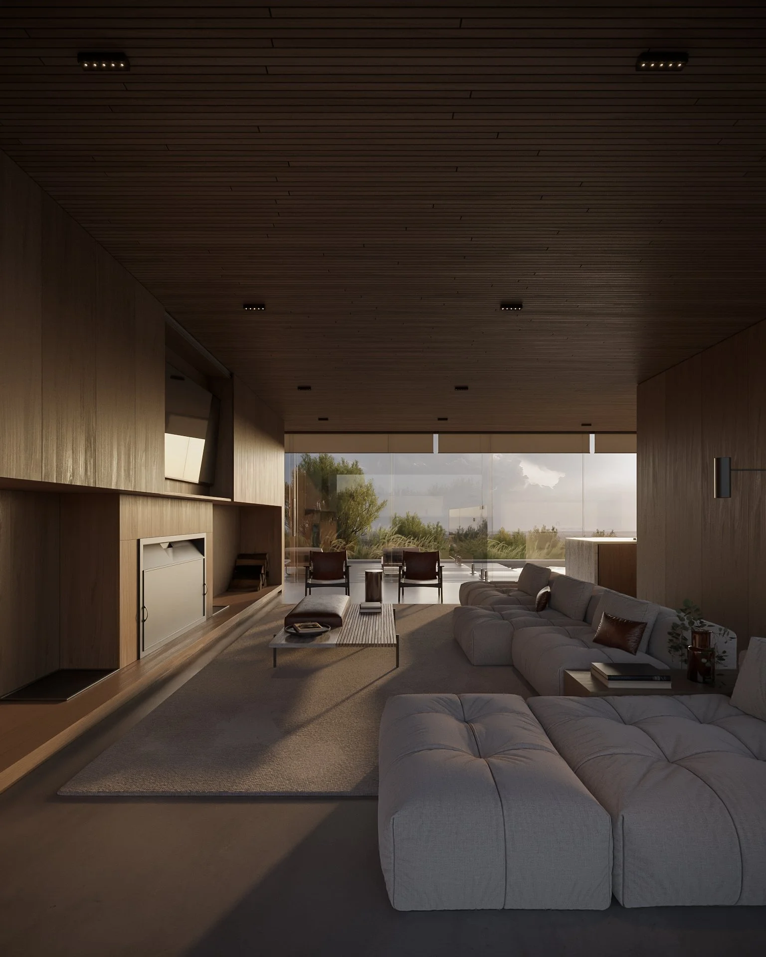 Contemporary interior composed for luxury residential marketing