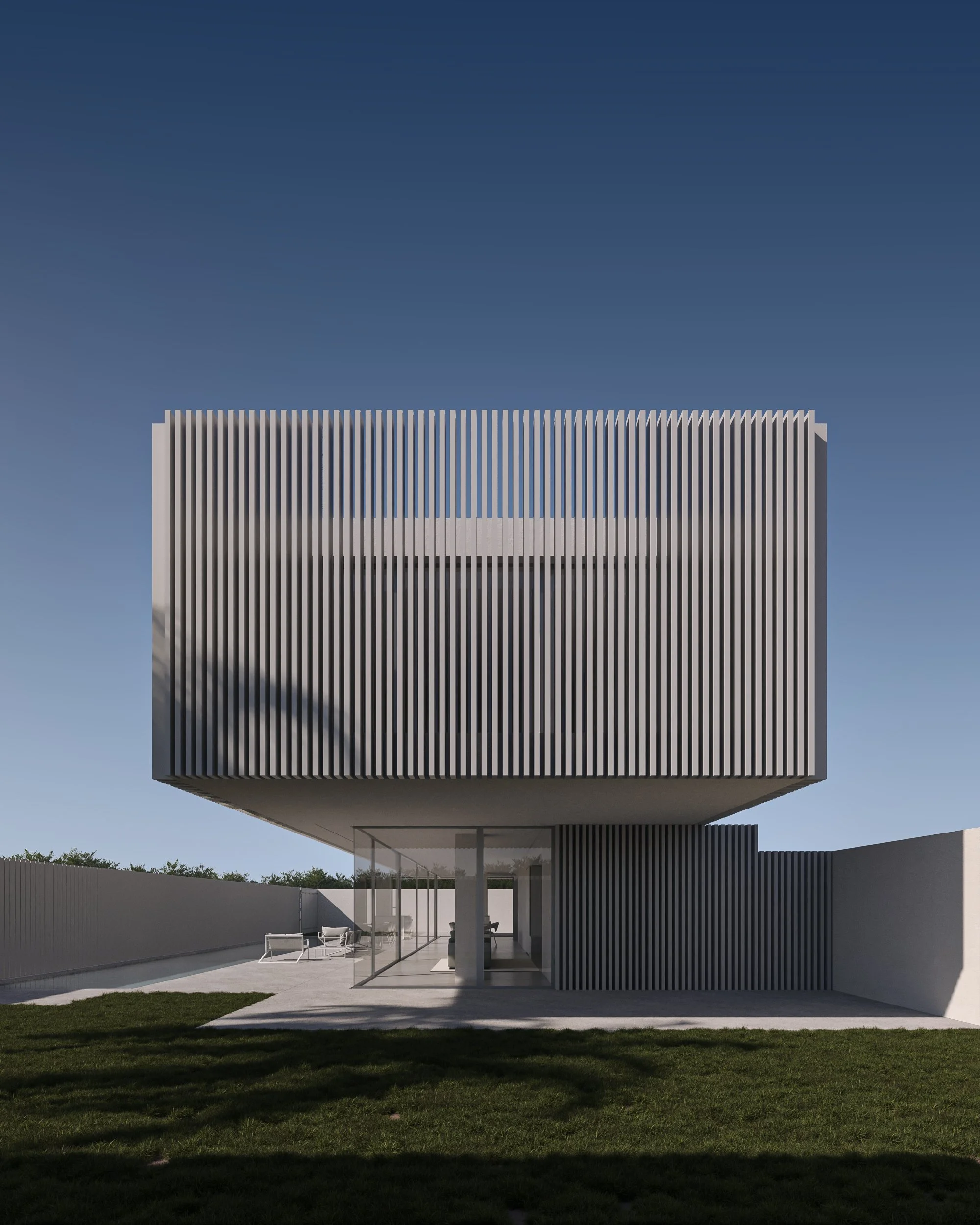 Visual direction for white residence designed for luxury real estate development